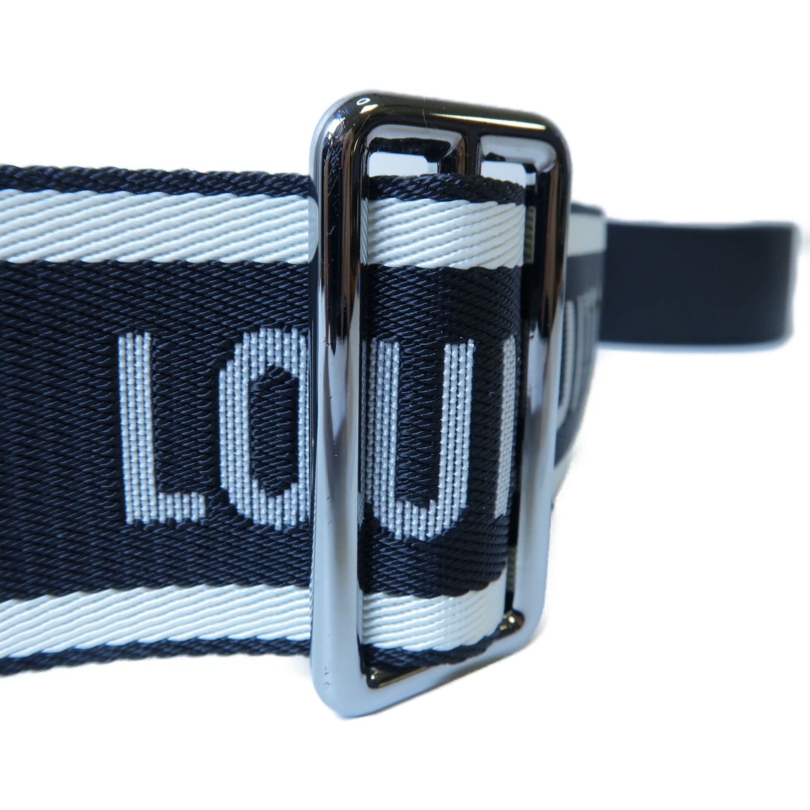 LOUIS VUITTON 牛皮皮革/尼龍Sporty Strap銀扣肩背帶黑色