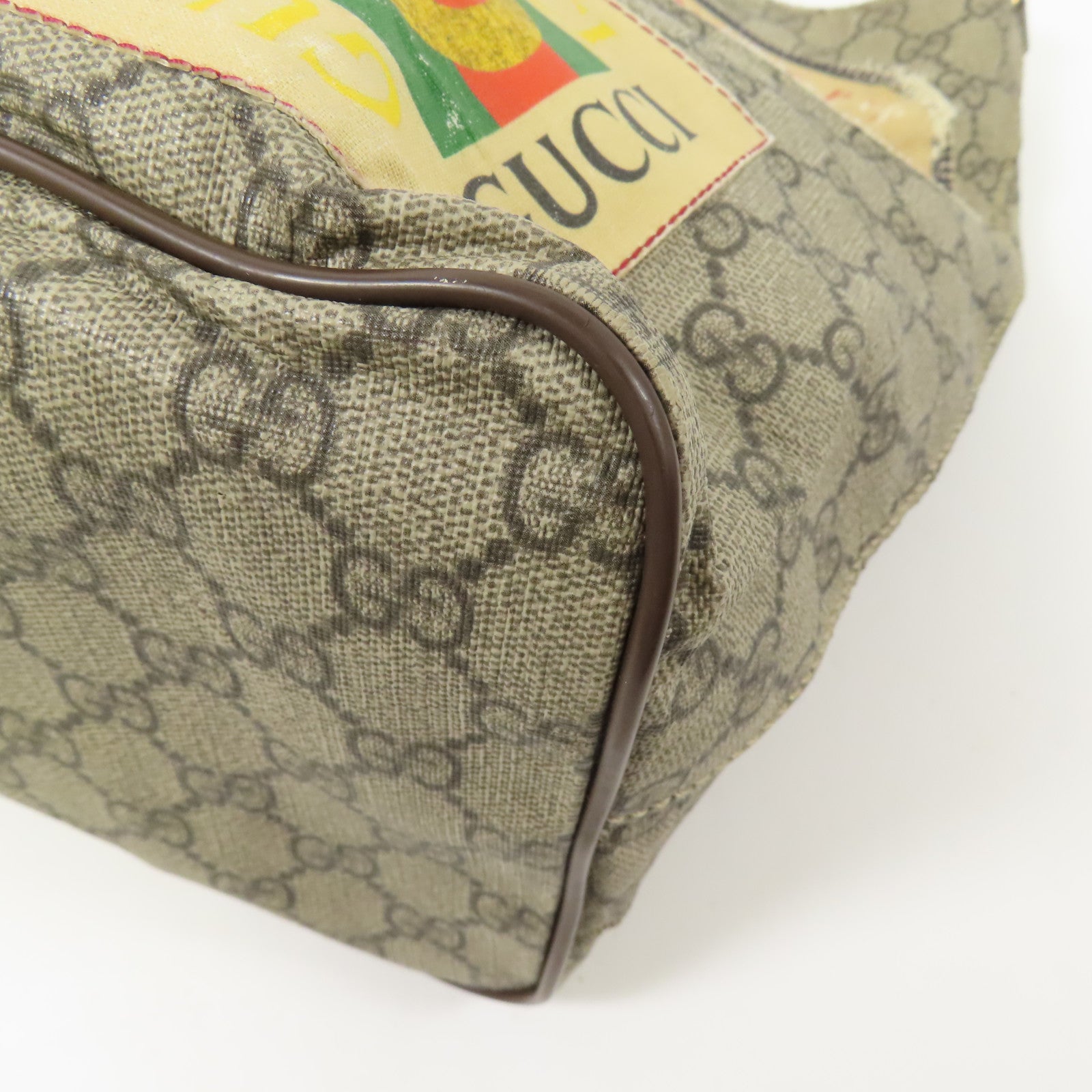 GUCCI 塗層帆布Tote Bag金扣手挽肩背兩用袋