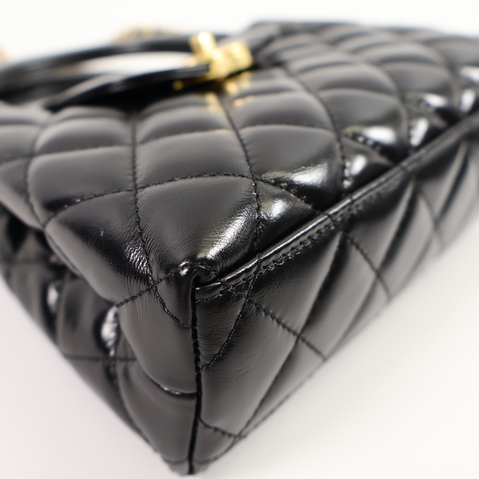 CHANEL 牛皮皮革Mini Kelly Bag鏈帶手挽肩背兩用袋
