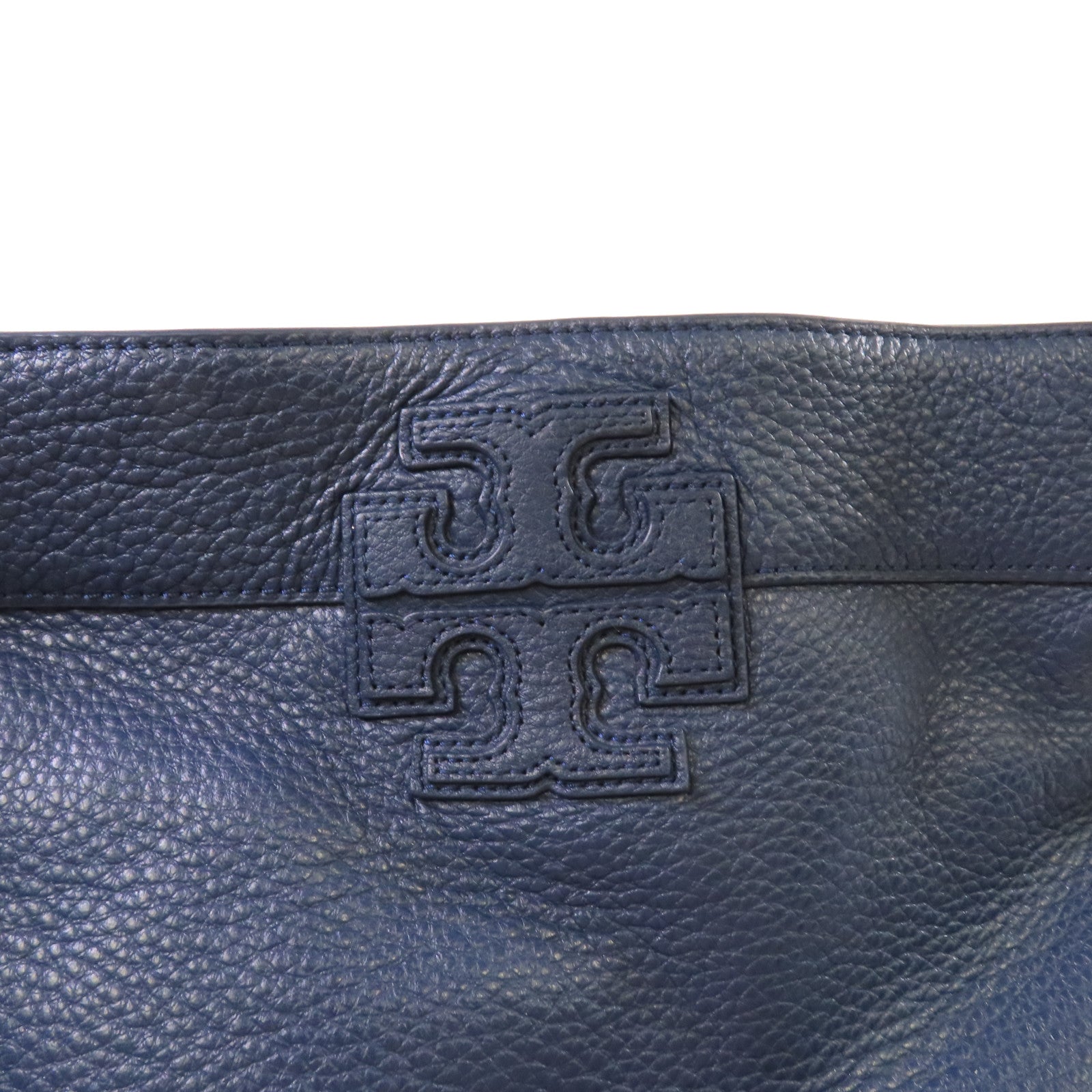 Tory Burch 牛皮皮革Shoulder Bag金扣肩背袋寶藍色
