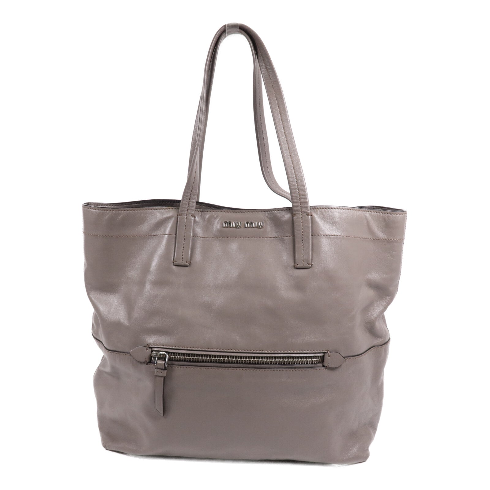 Miu Miu 牛皮皮革Tote Bag銀扣手挽袋