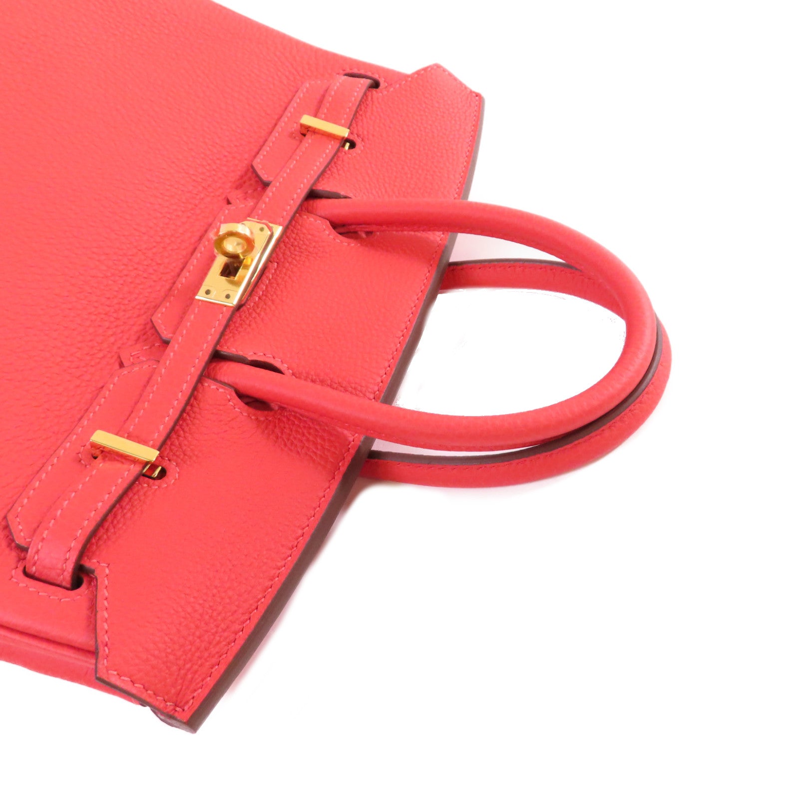 HERMES Togo皮革Birkin 25 Hand Bag金扣手挽袋2R Rouge Pivoine牡丹紅色