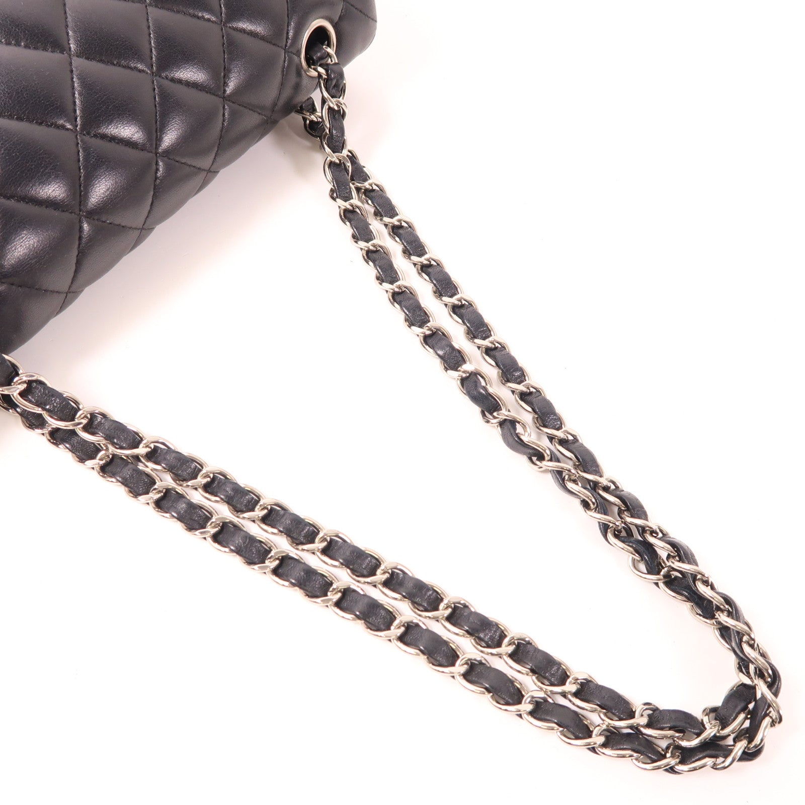 CHANEL 【激減優惠】羊皮皮革Classic 23銀扣鏈帶肩背袋黑色