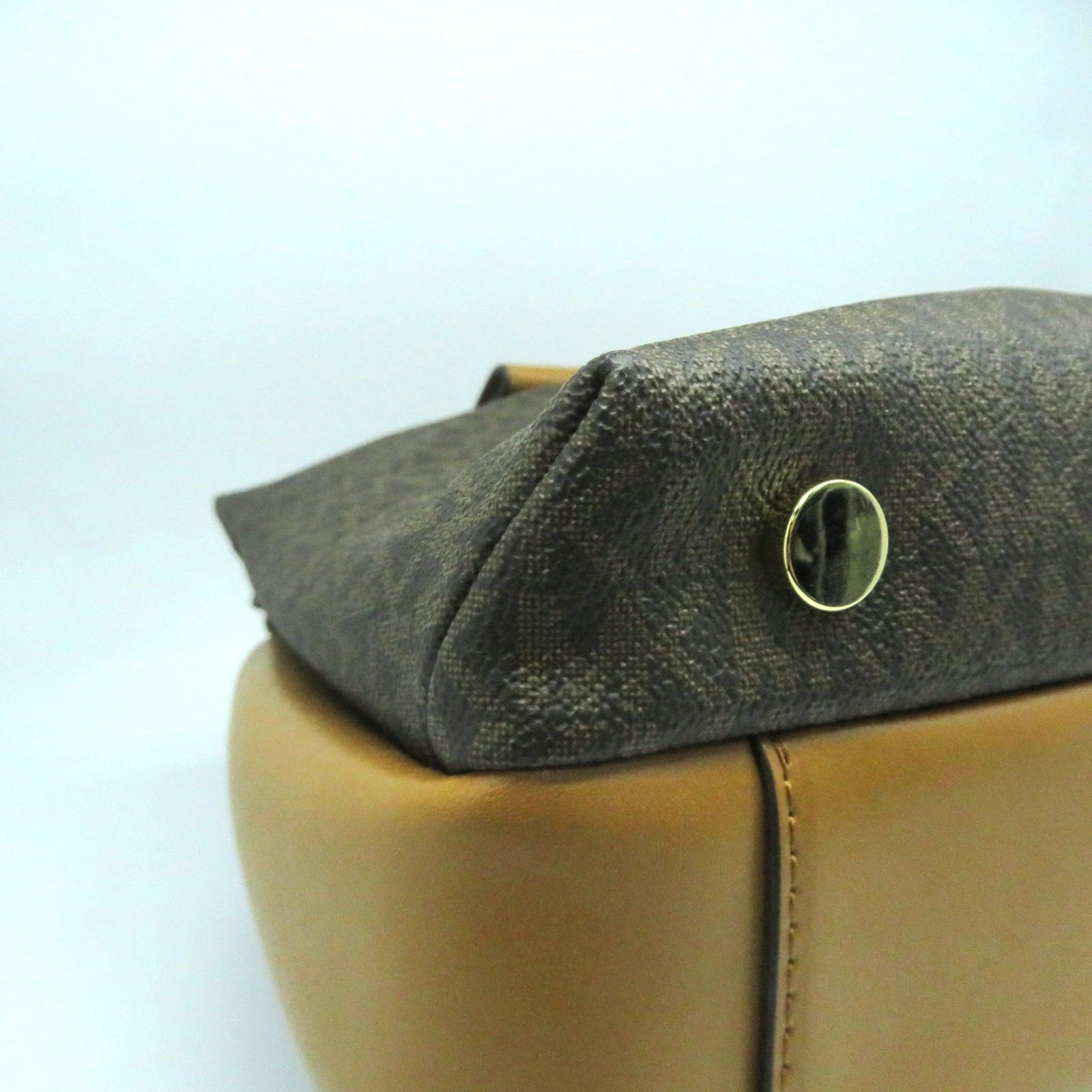Michael Kors 【激減優惠】塗層帆布2way Shoulder Bag金扣手挽肩背兩用袋啡色