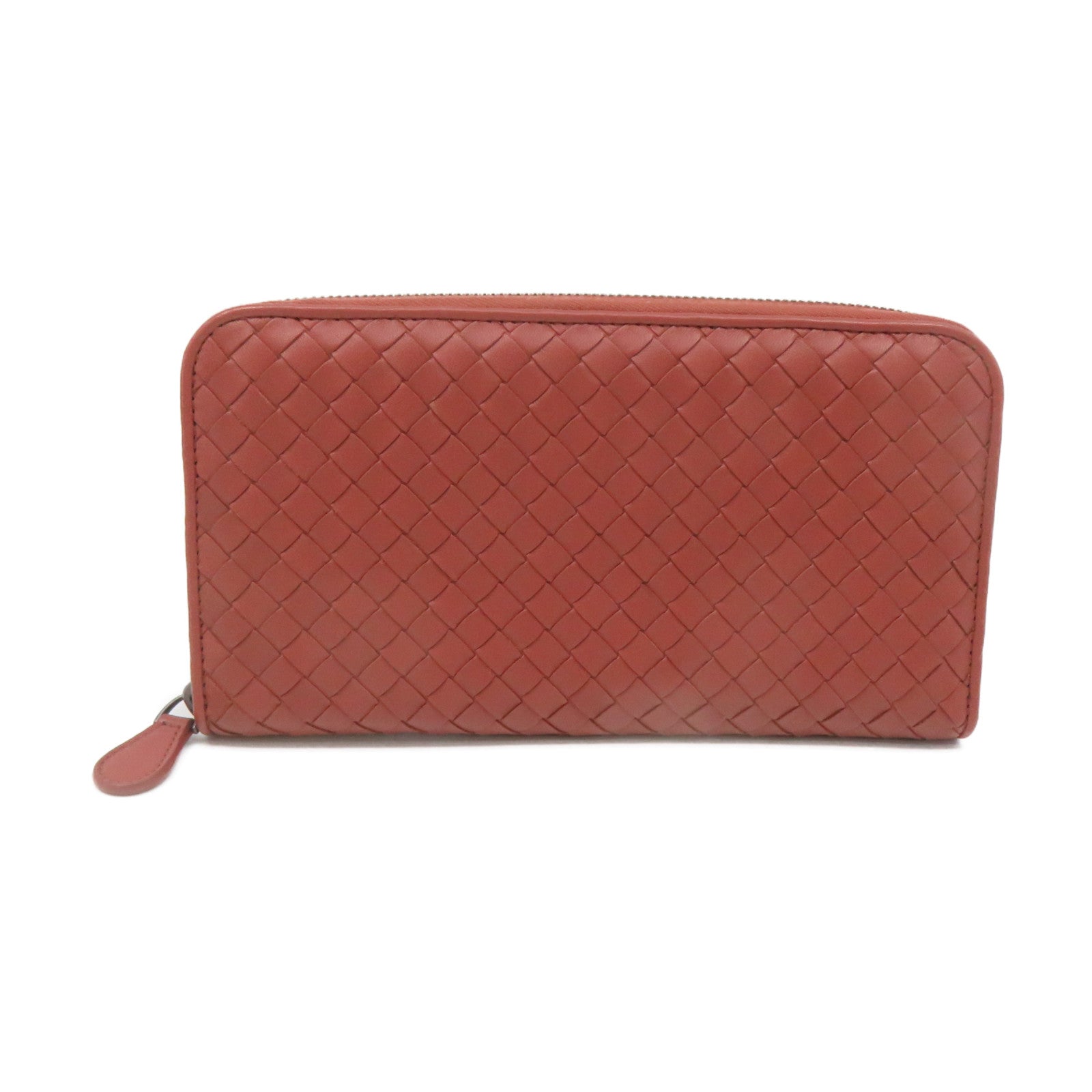 BOTTEGA VENETA Textured Leather Zipper Long Wallet Zipper Long Wallet Brown
