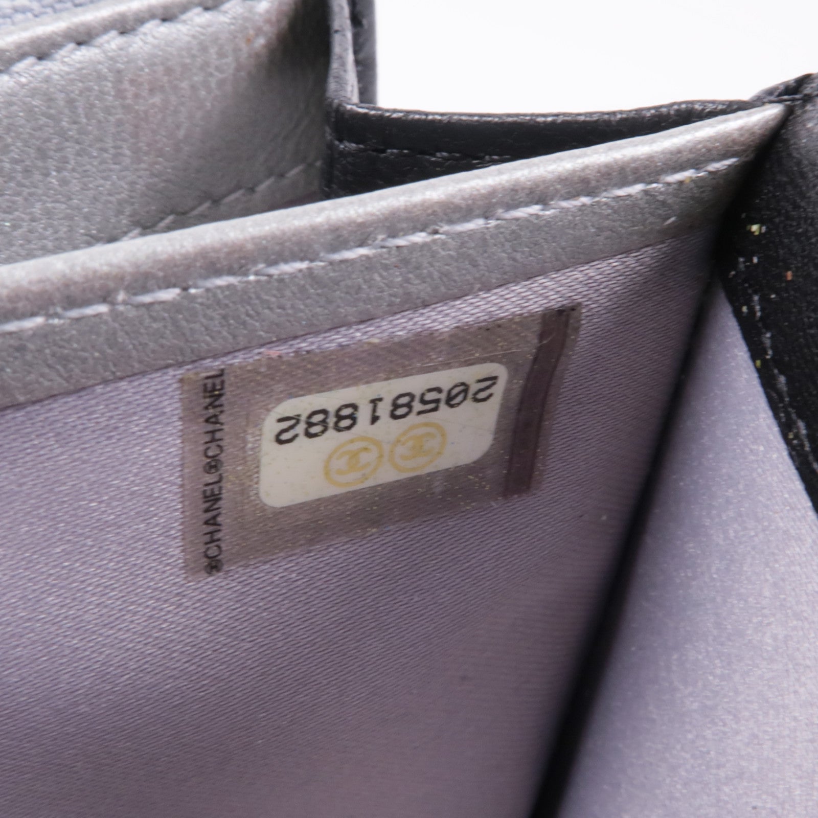 CHANEL 羊皮皮革Long Wallet銀扣長錢包