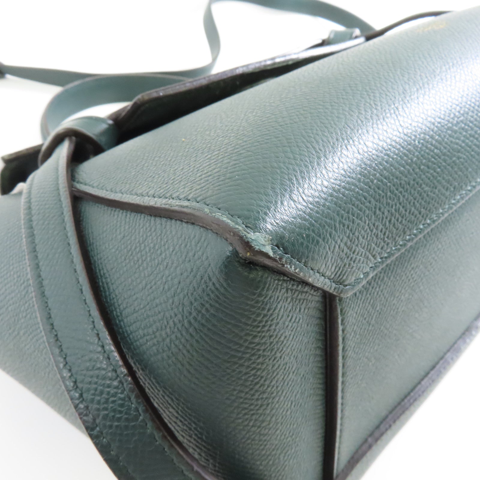 CELINE 牛皮皮革Belt Bag金扣手挽肩背兩用袋綠色
