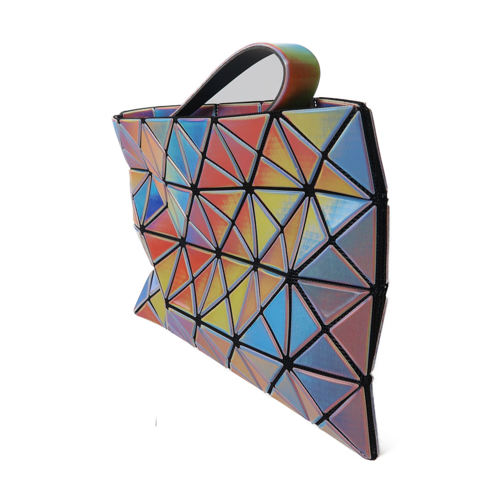 BAO BAO ISSEYMIYAKE PVC Bao Bao Pouch銀扣手拿包彩色