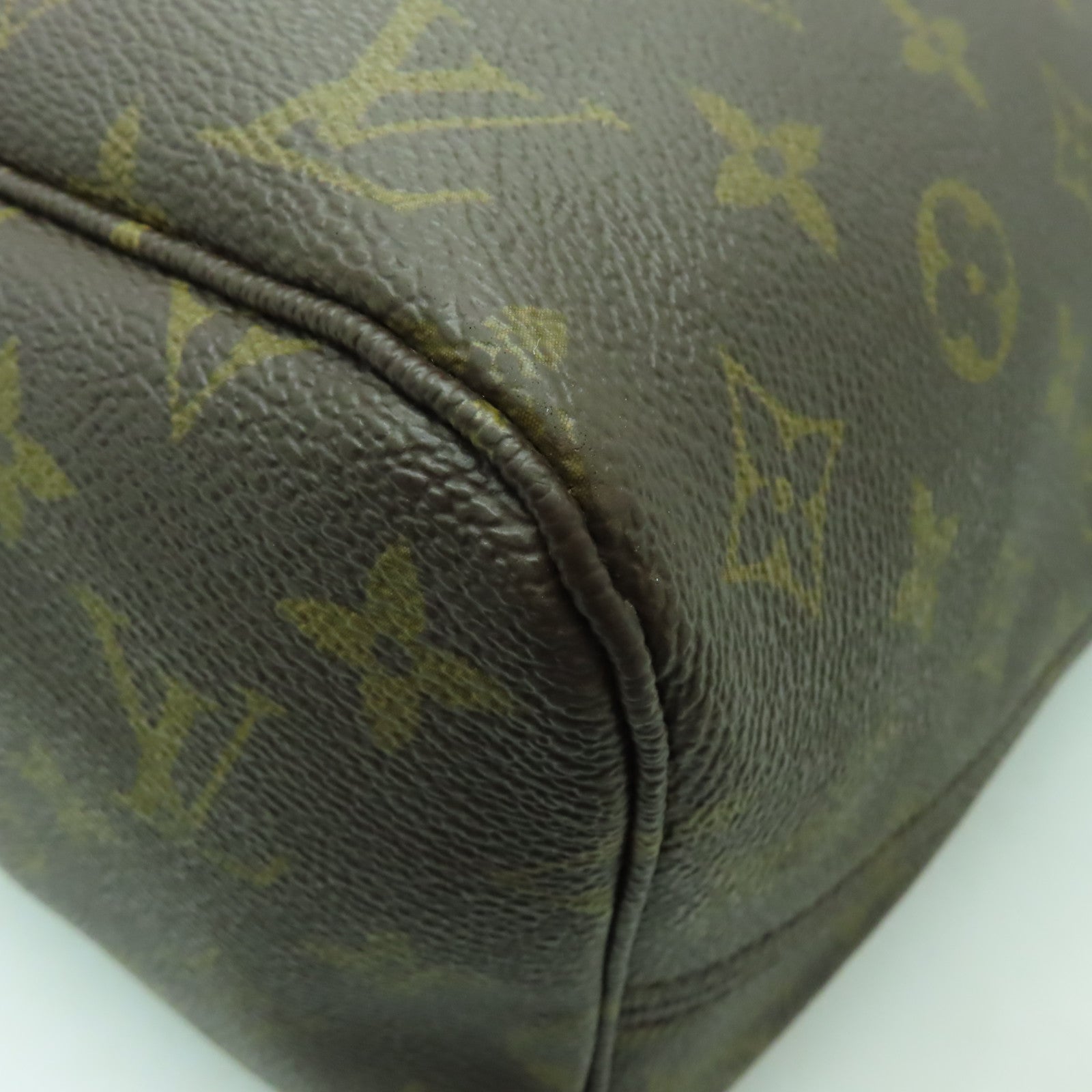 LOUIS VUITTON 【激減優惠】Monogram Neverfull MM金扣手挽袋棕色