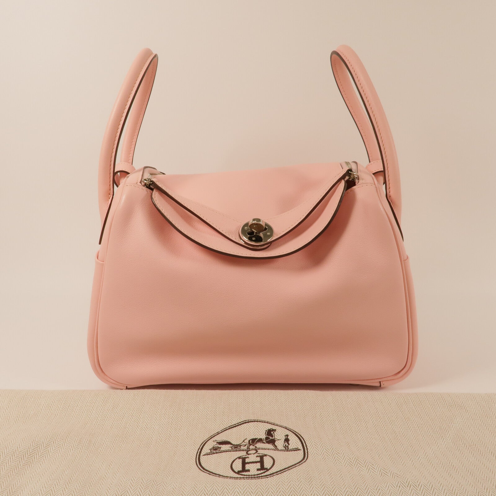 HERMES Swift皮革Lindy 26手挽肩背兩用袋Rose Sakura
