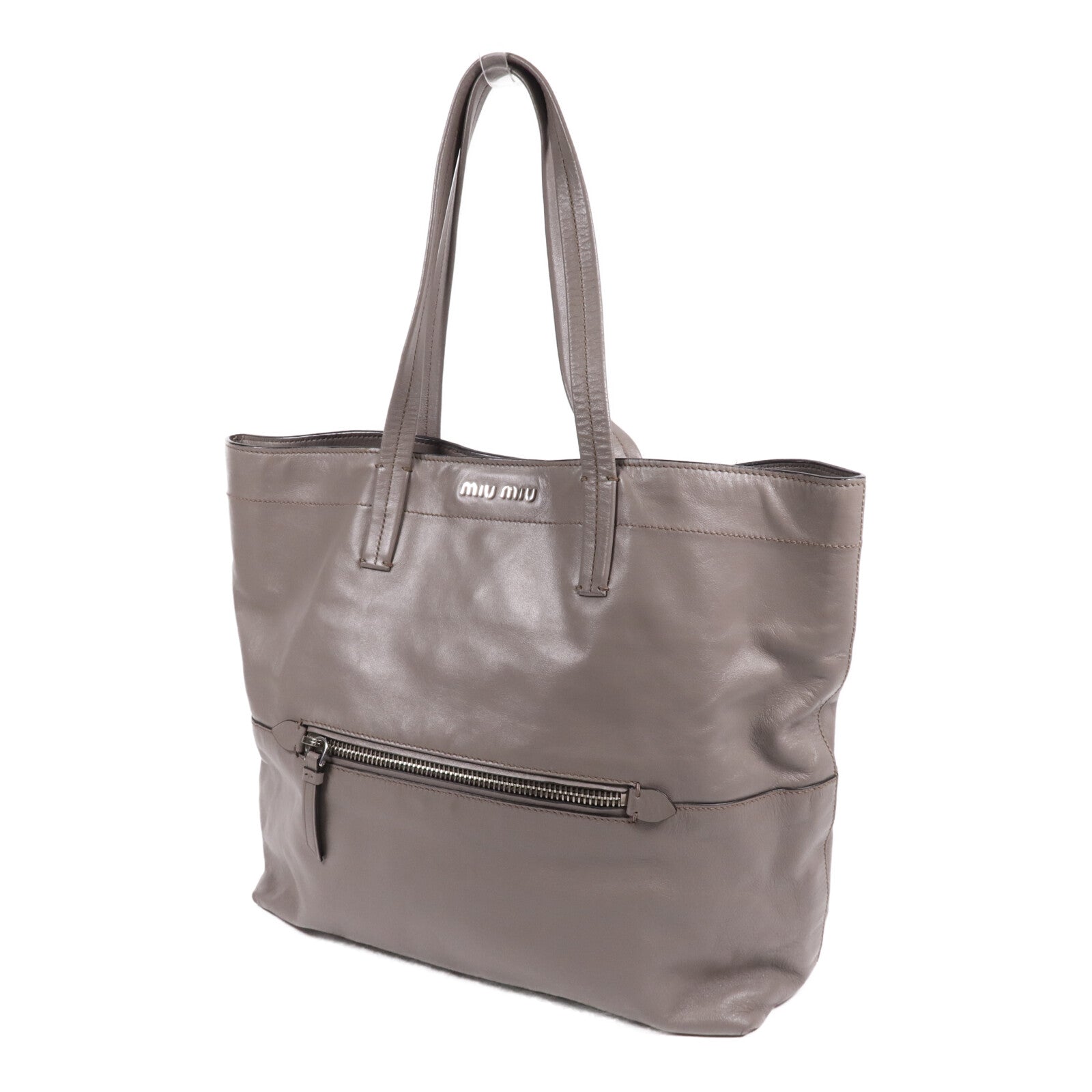 Miu Miu 牛皮皮革Tote Bag銀扣手挽袋