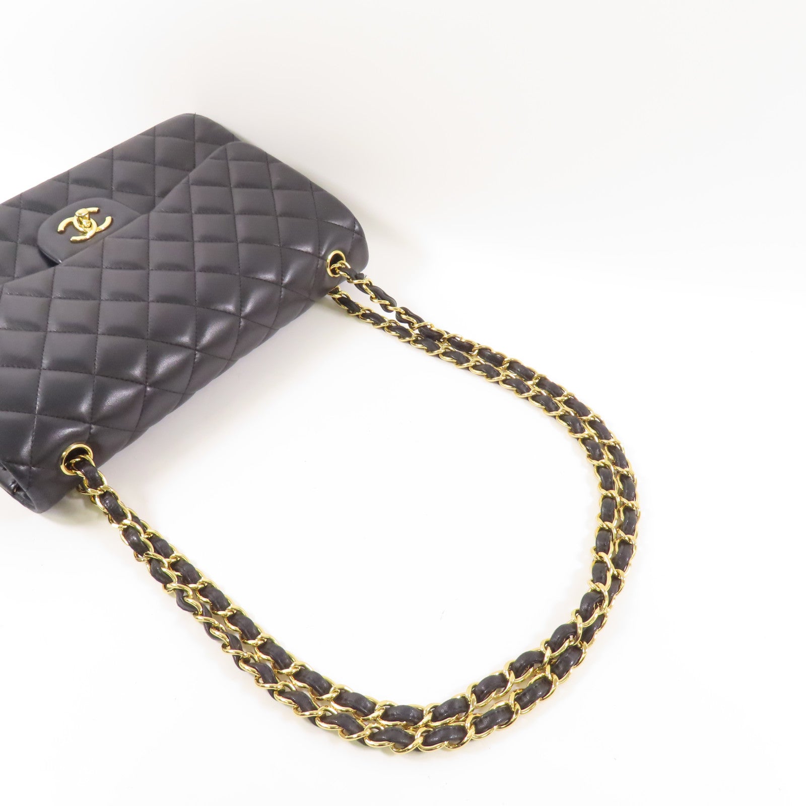 CHANEL 羊皮皮革Large Classic金扣鏈帶肩背袋