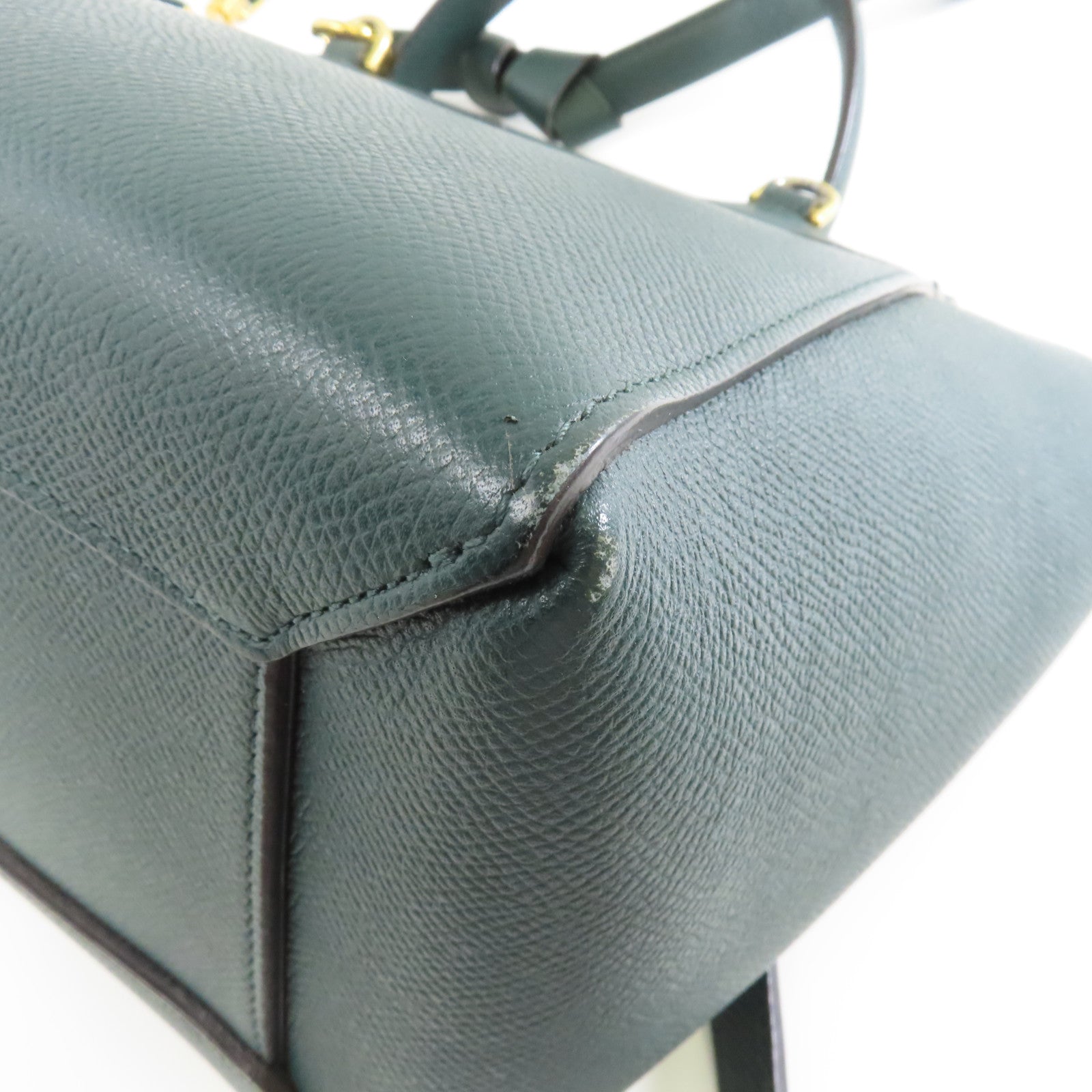 CELINE 牛皮皮革Belt Bag金扣手挽肩背兩用袋綠色