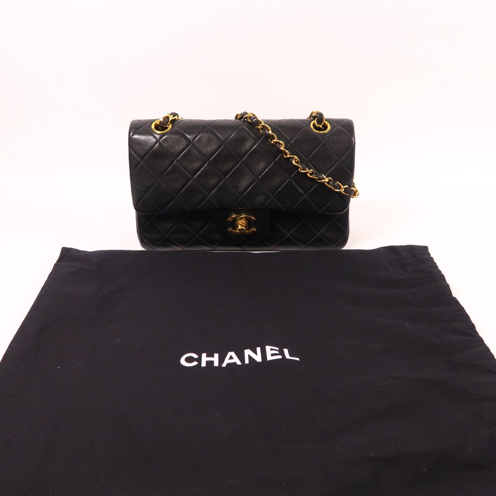 CHANEL 羊皮皮革Classic 23金扣鏈帶肩背袋