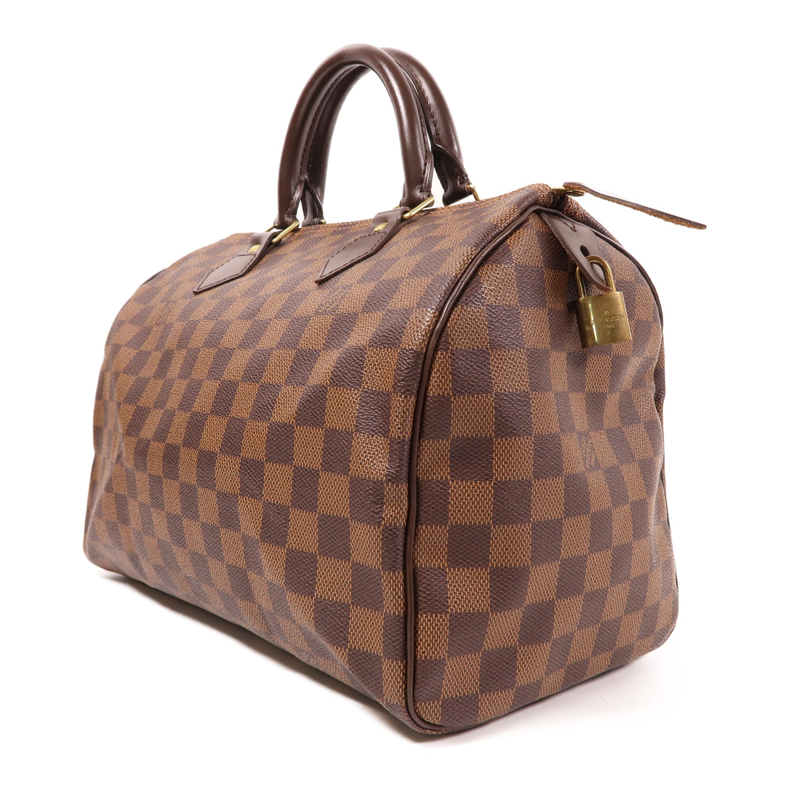 LOUIS VUITTON Damier Speedy 30金扣手挽袋啡色