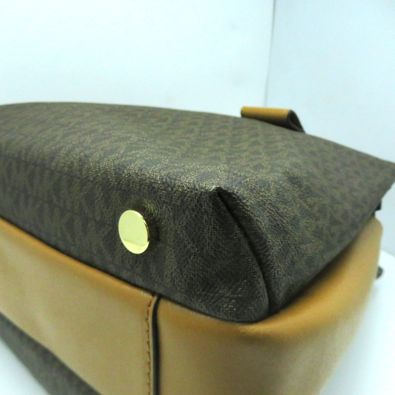 Michael Kors 【激減優惠】塗層帆布2way Shoulder Bag金扣手挽肩背兩用袋啡色