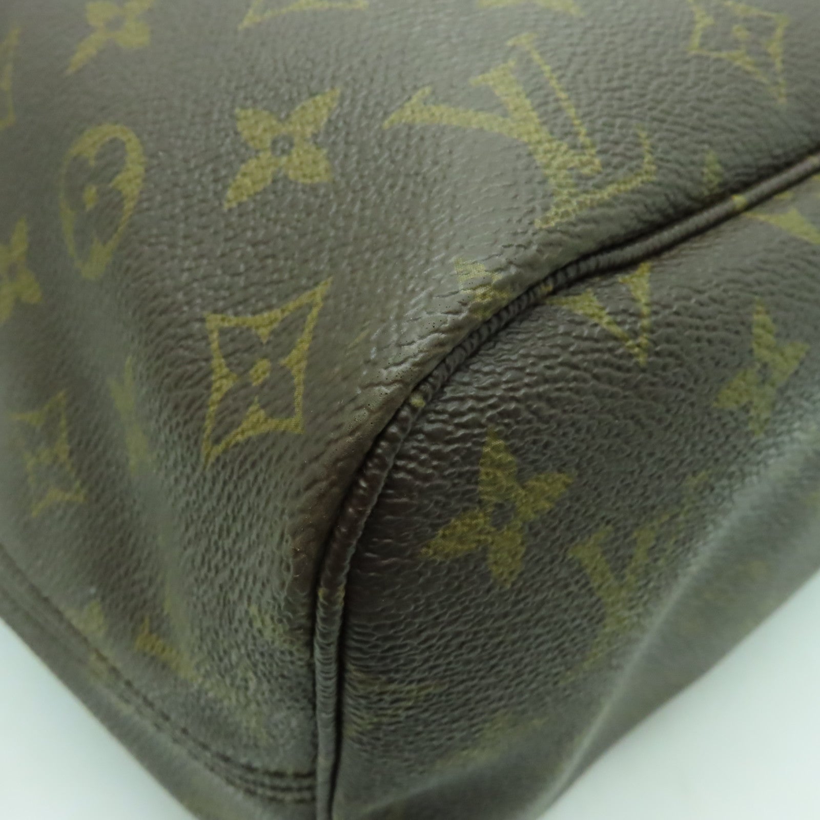LOUIS VUITTON 【激減優惠】Monogram Neverfull MM金扣手挽袋棕色
