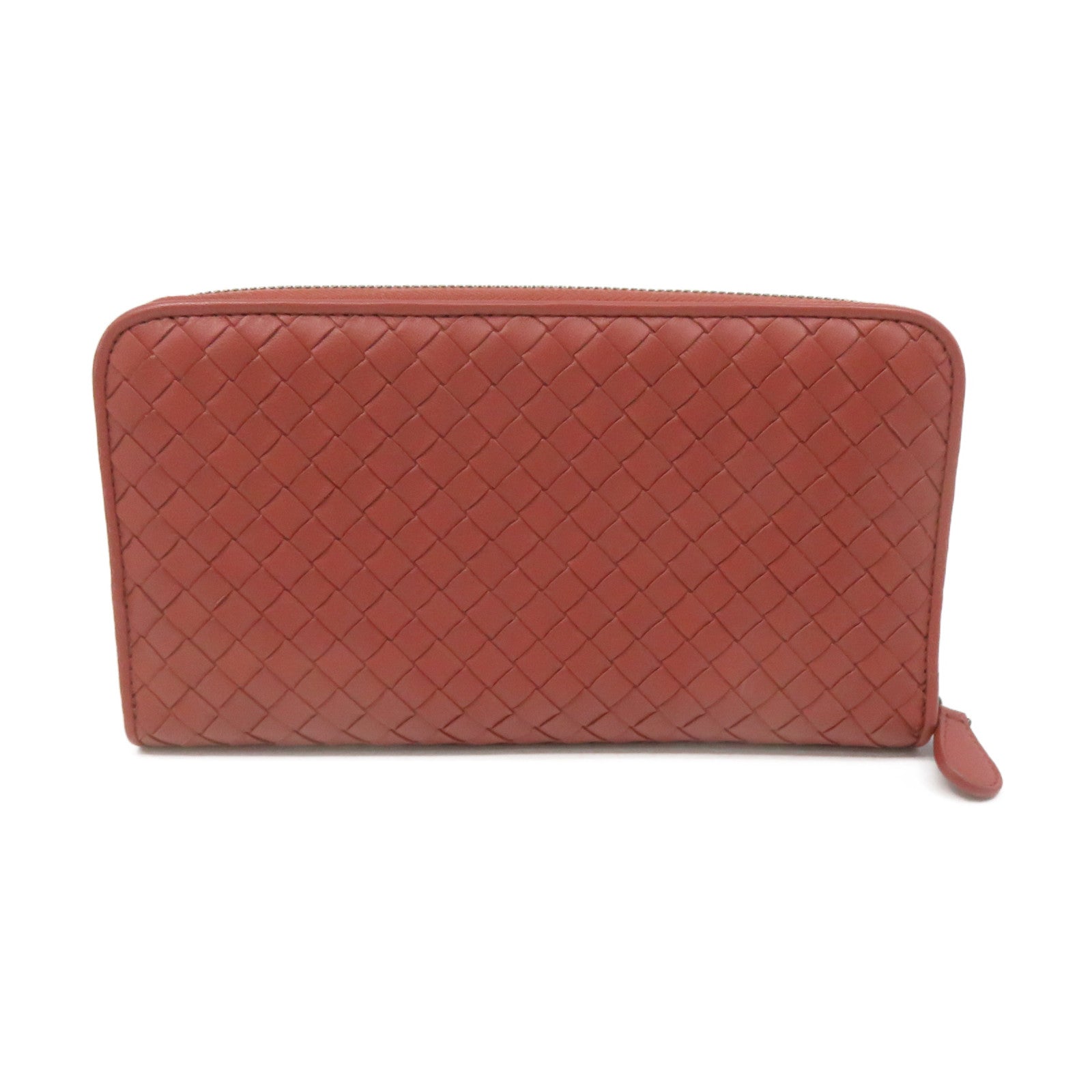 BOTTEGA VENETA Textured Leather Zipper Long Wallet Zipper Long Wallet Brown