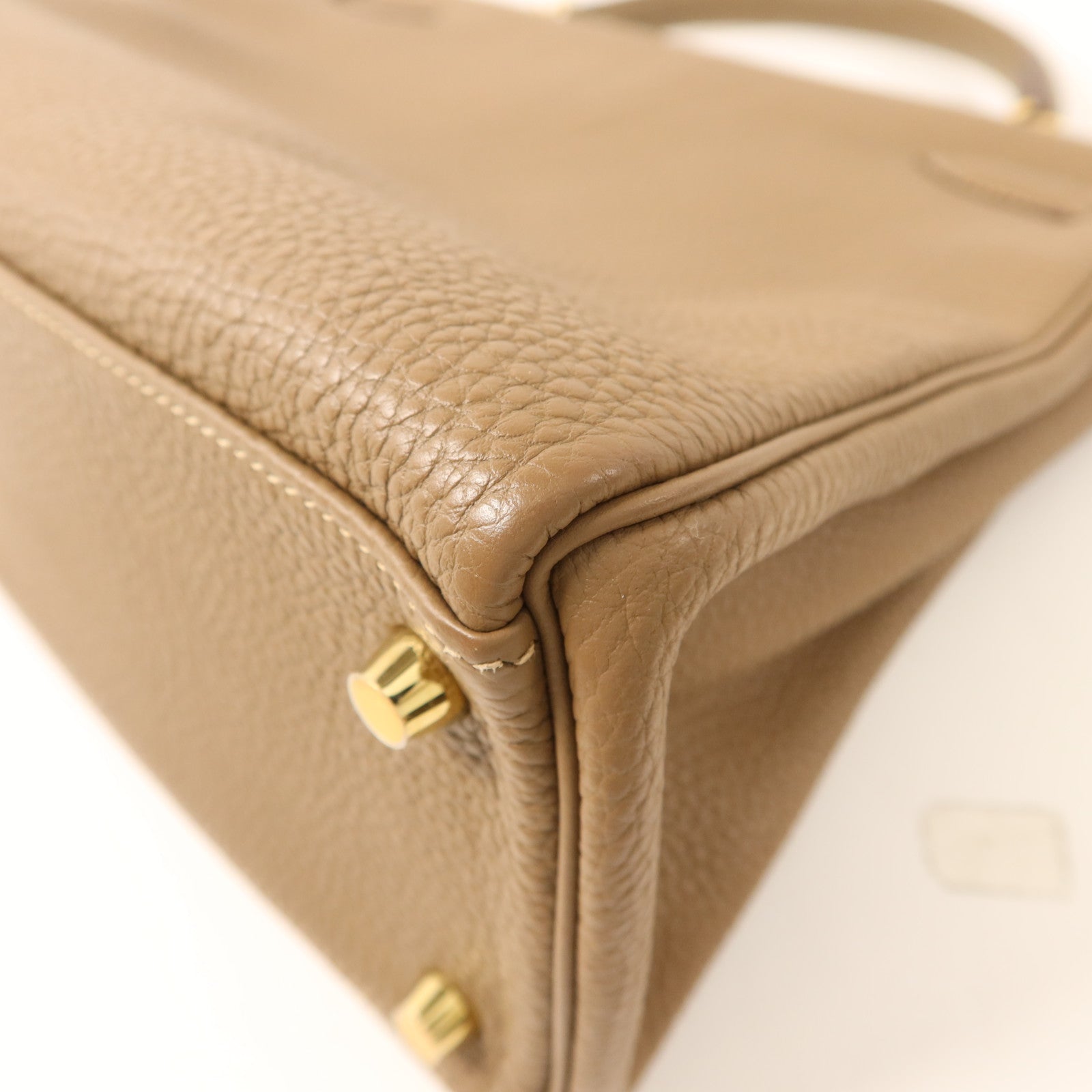 HERMES Togo皮革Kelly 32金扣手挽肩背兩用袋Etoupe