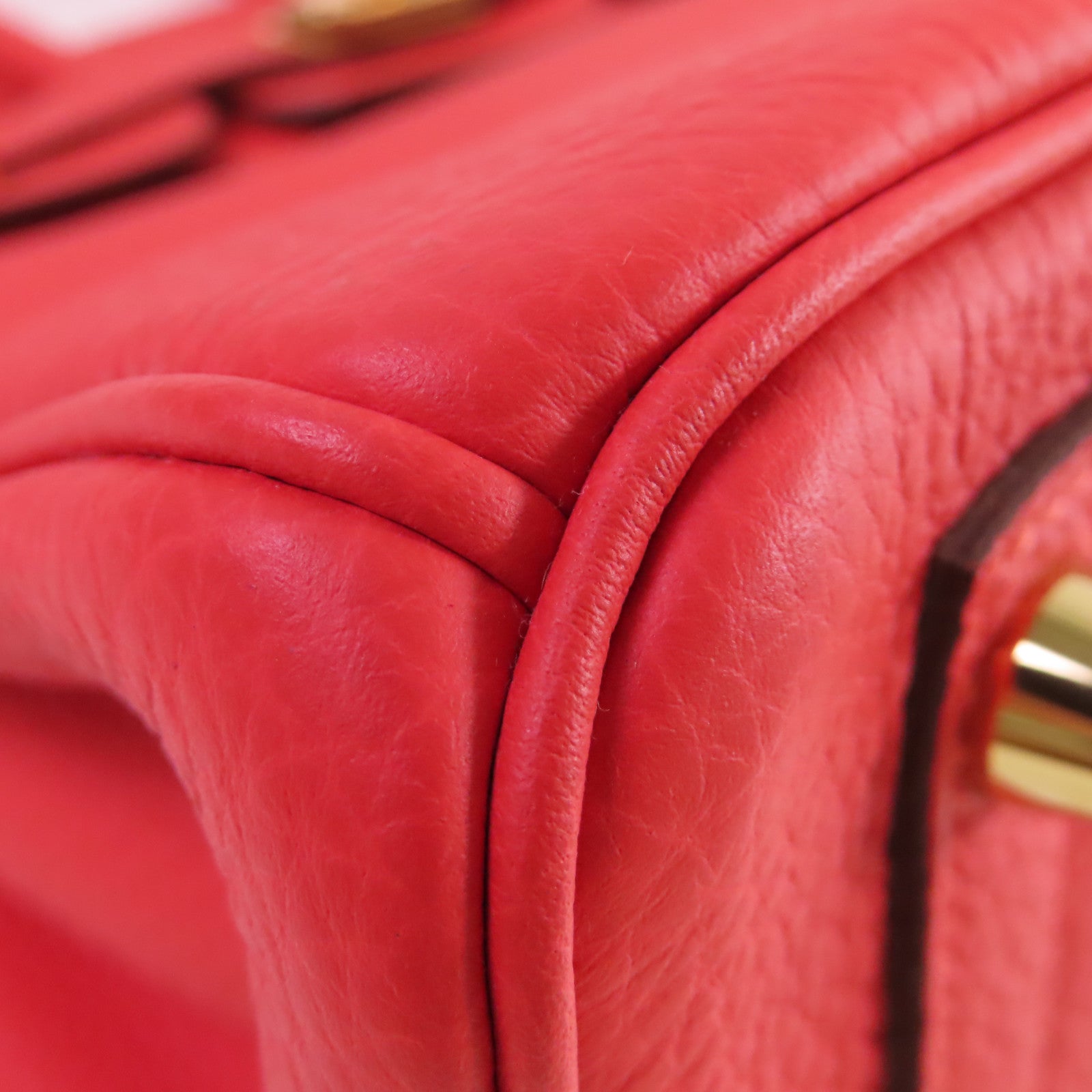 HERMES Togo皮革Birkin 25 Hand Bag金扣手挽袋2R Rouge Pivoine牡丹紅色