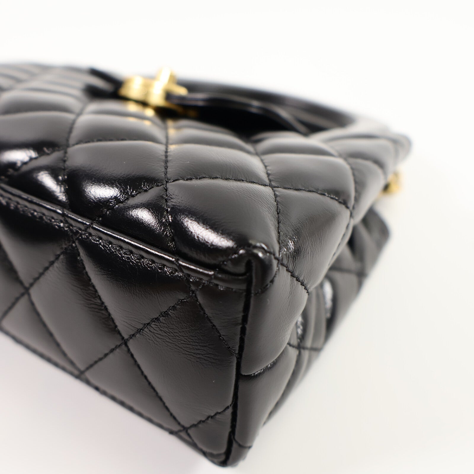 CHANEL 牛皮皮革Mini Kelly Bag鏈帶手挽肩背兩用袋