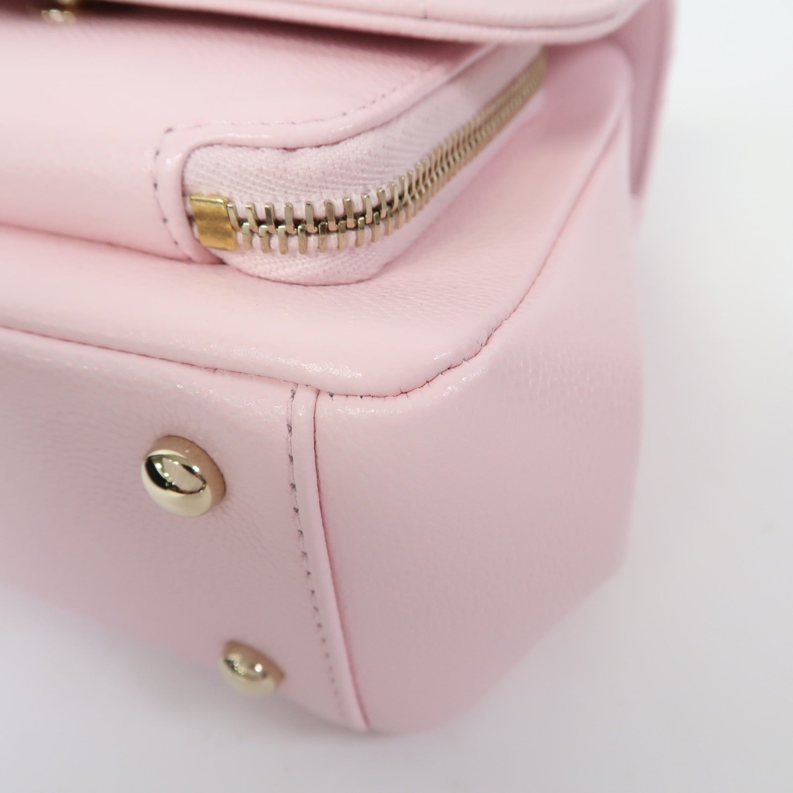 CHANEL 菱格Caviar皮革Business Affinity Chain Shoulder Bag金扣鏈帶手挽肩背兩用袋粉紅色