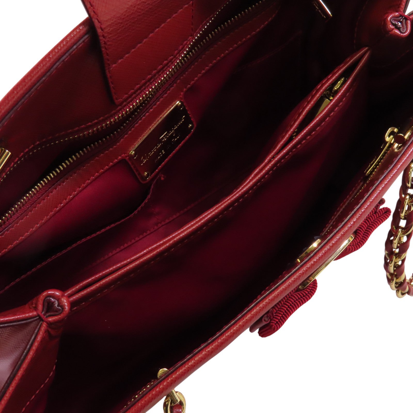 Salvatore Ferragamo 牛皮皮革Shoulder Bag金扣鏈帶肩背袋