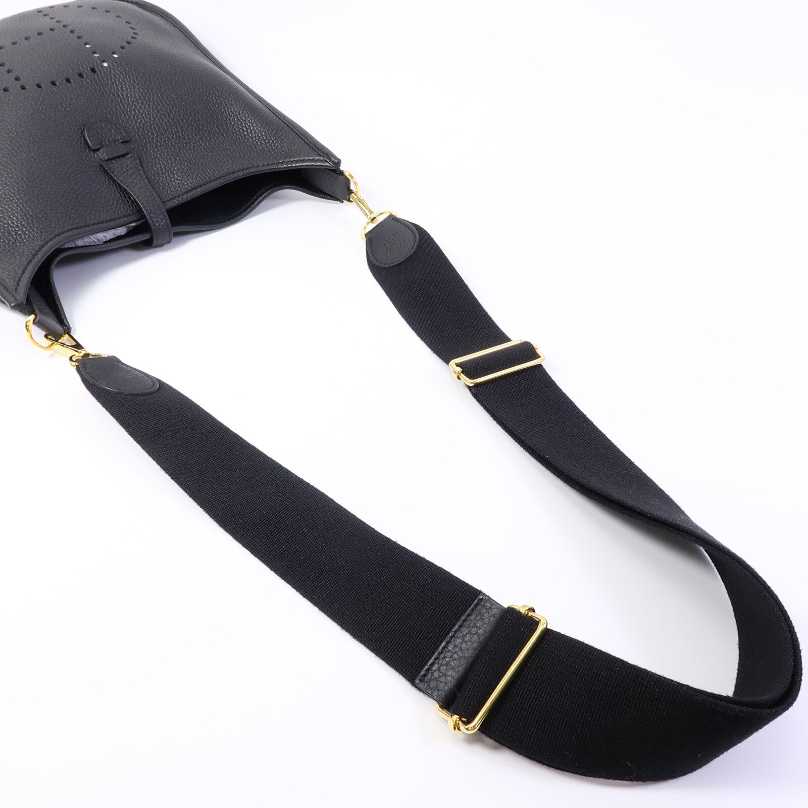 HERMES Clemence皮革Evelyne PM肩背袋Noir