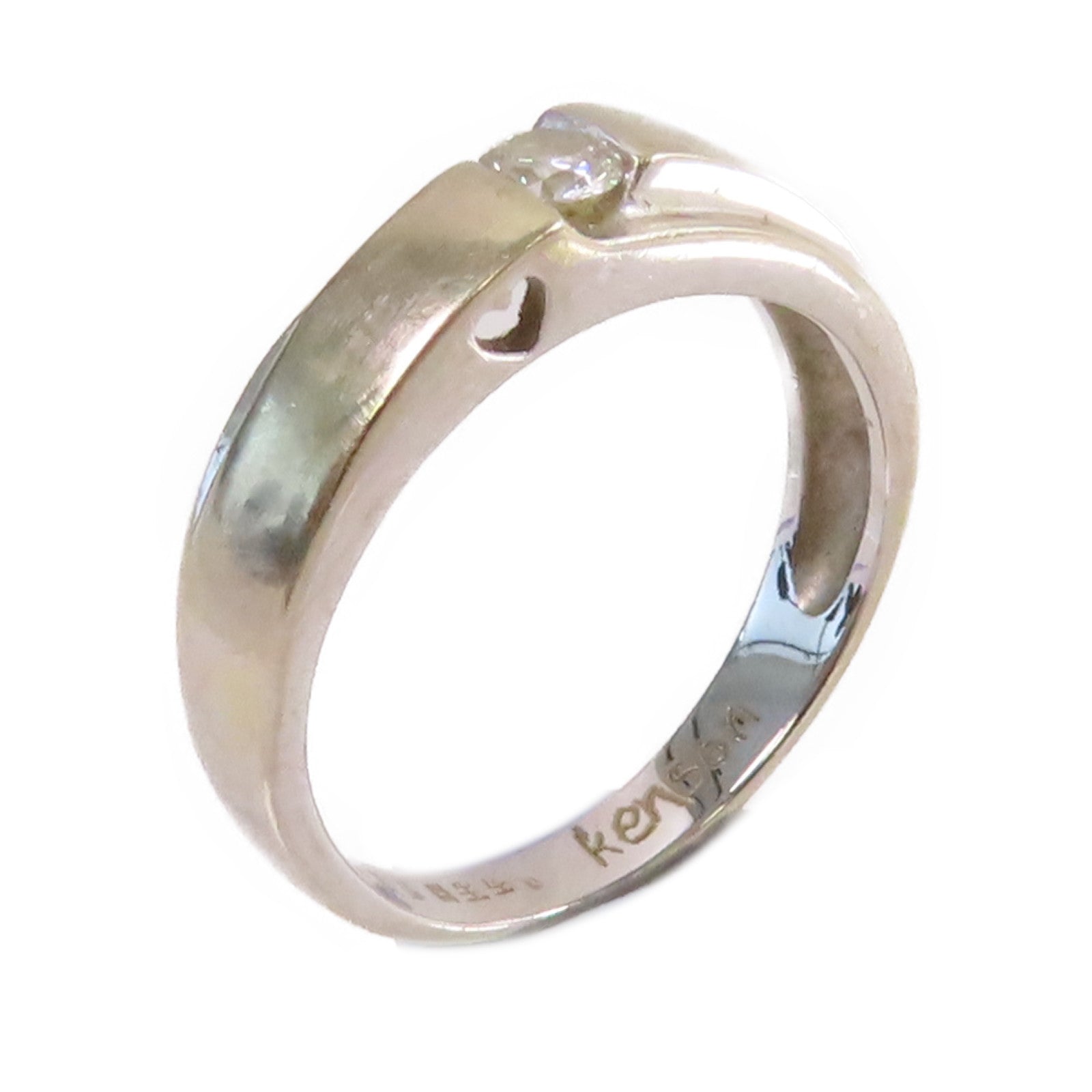 JEWELRY 【激減優惠】18K白金/0.09ct鑽石Diamond Ring戒指US#4.25