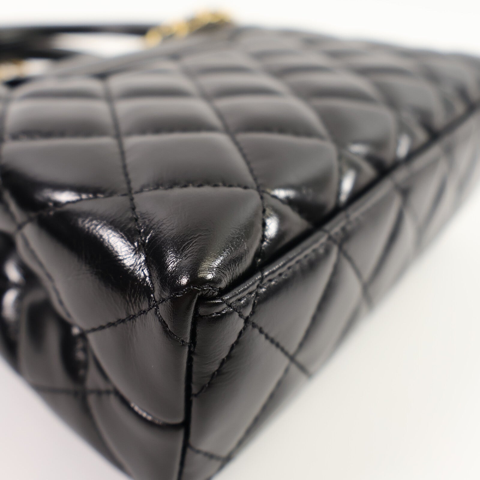 CHANEL 牛皮皮革Mini Kelly Bag鏈帶手挽肩背兩用袋