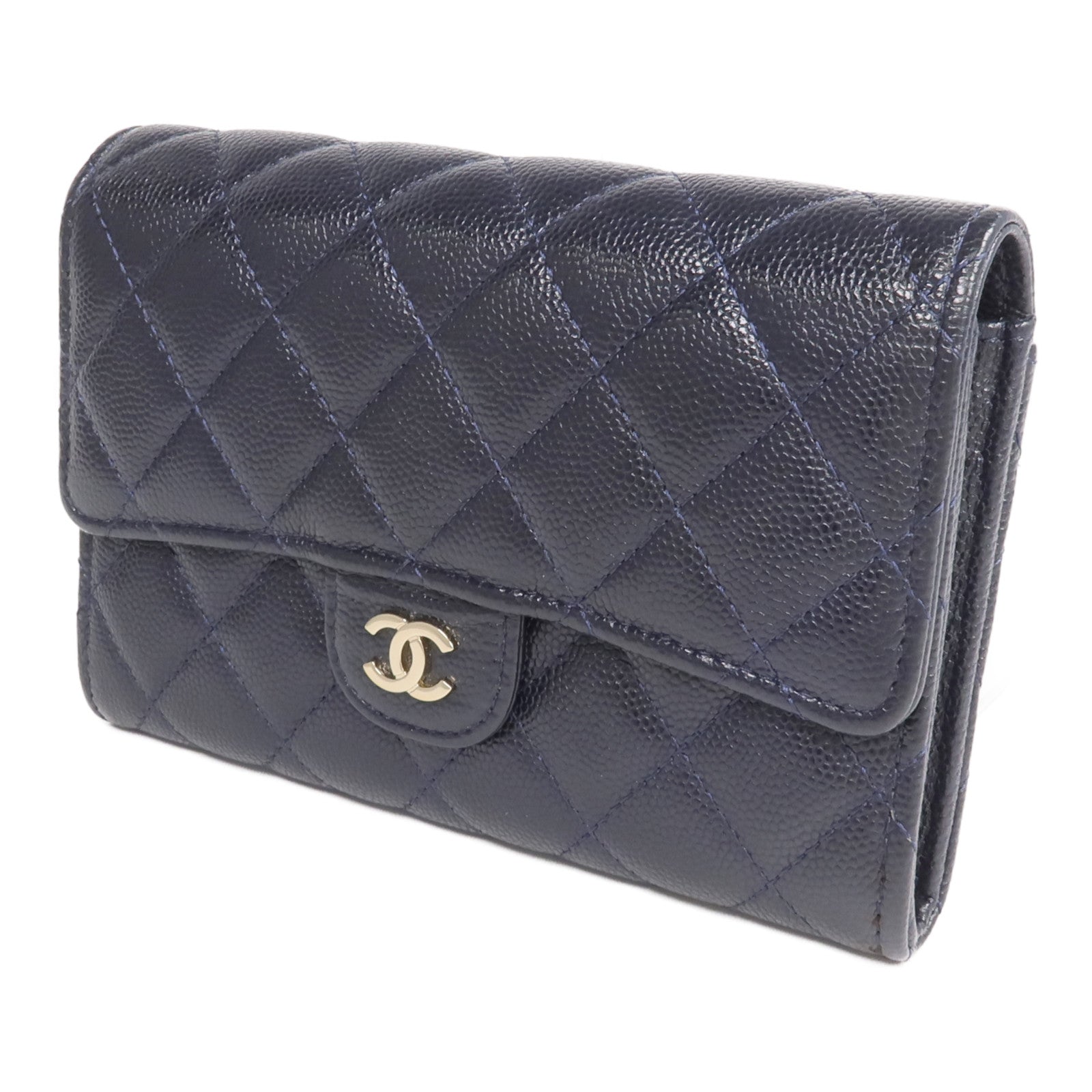 CHANEL 牛皮皮革Wallet金扣錢包