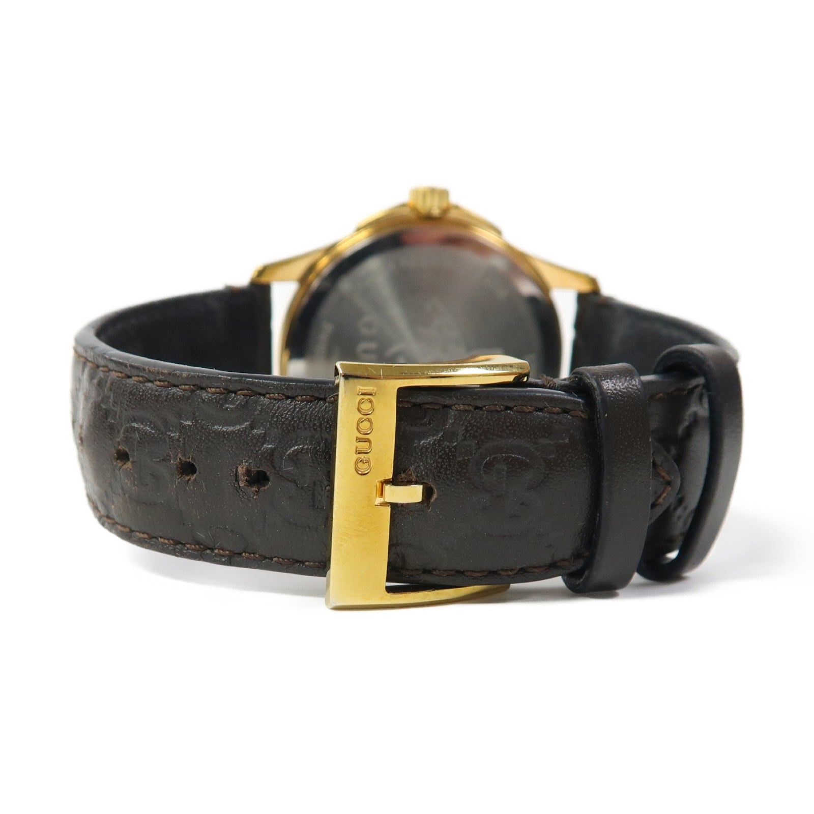 GUCCI Gucci Watch皮革/不鏽鋼手錶使用機芯啡色