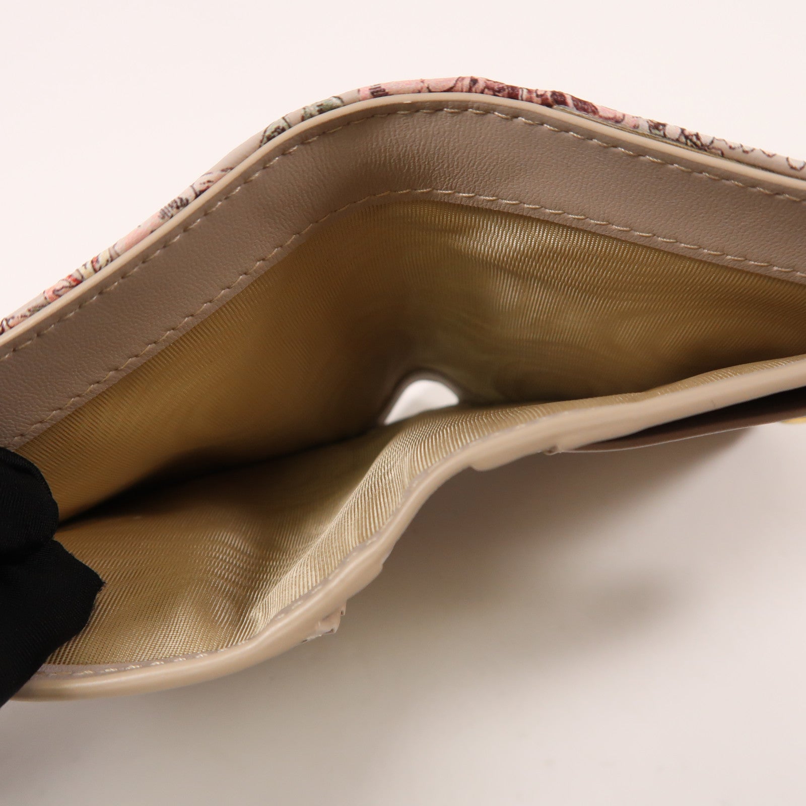 Dior 牛皮皮革Caro Dahlia Wallet金扣錢包