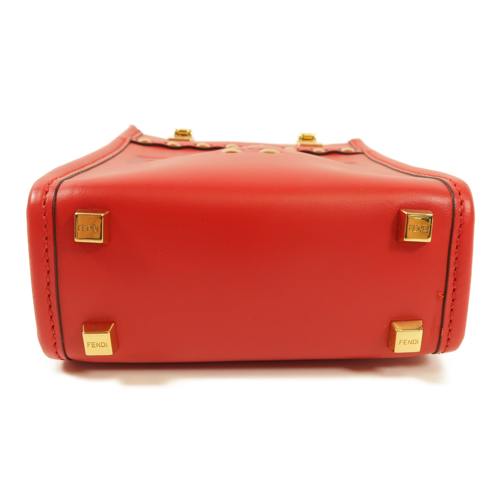 FENDI 牛皮皮革Mini Sunshine金扣手挽肩背兩用袋