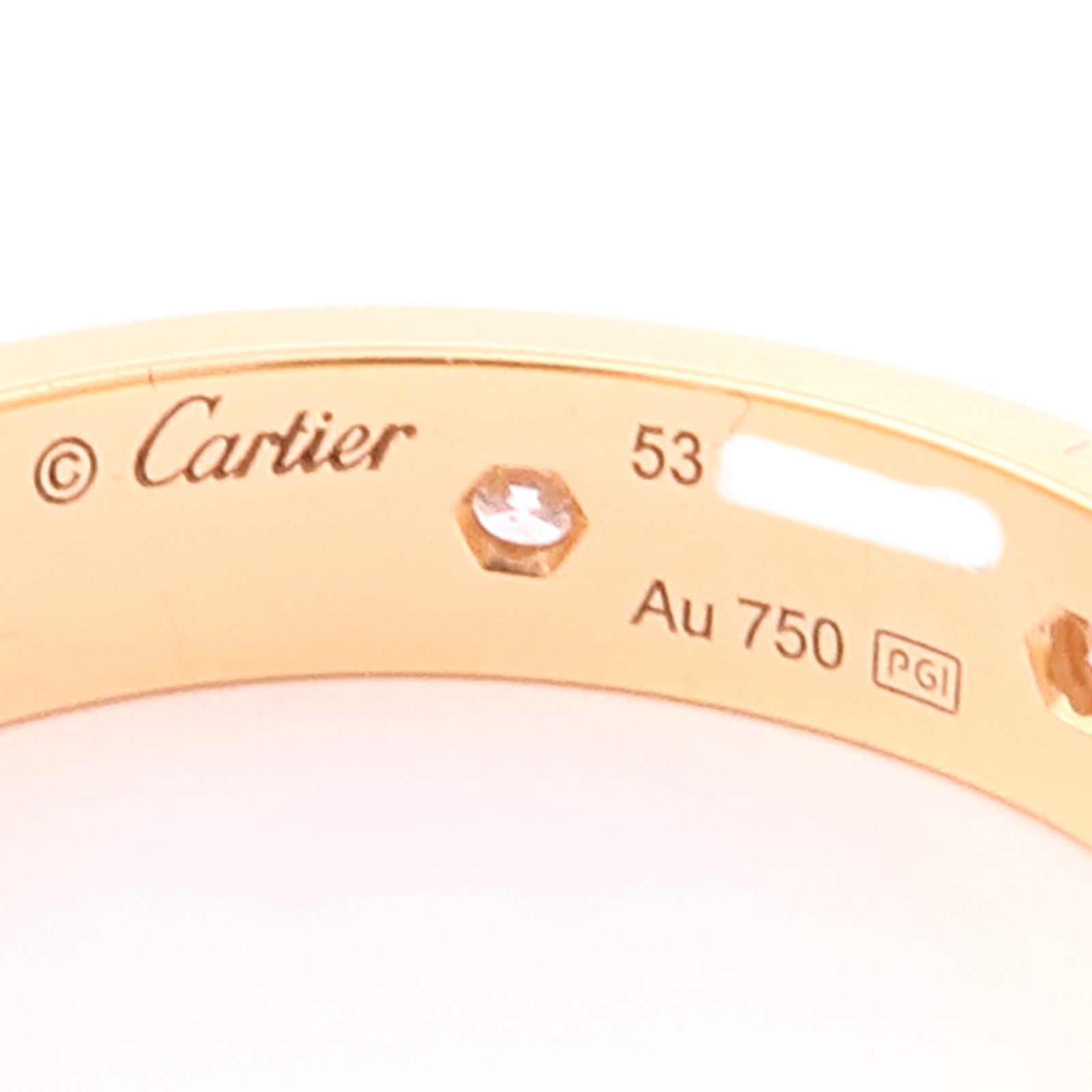 CARTIER 18K玫瑰金Love Ring Small Model 8 Diamonds鑽石戒指Cartier#53