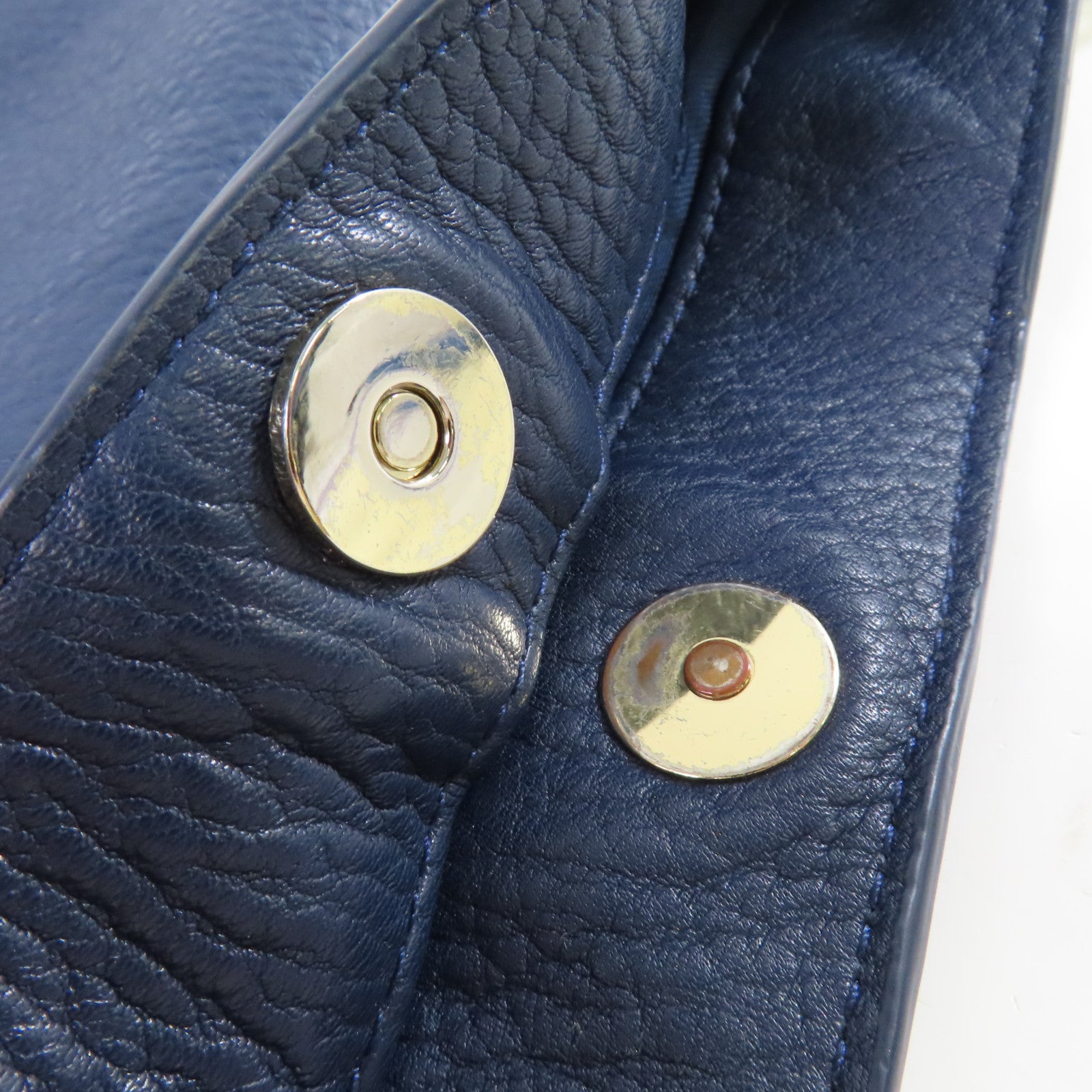 Tory Burch 牛皮皮革Shoulder Bag金扣肩背袋寶藍色