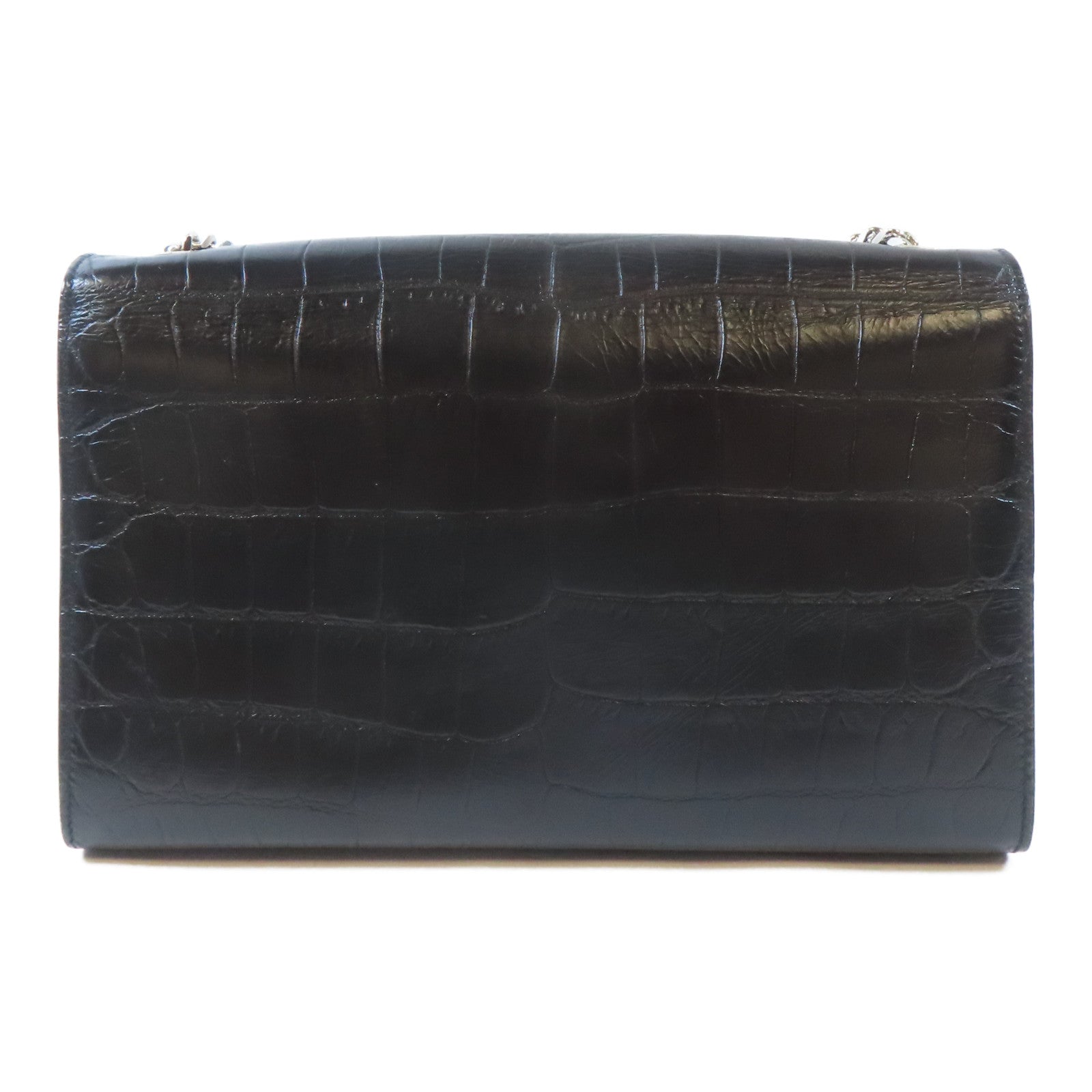 SAINT LAURENT 牛皮皮革Kate Tassel Bag銀扣鏈帶肩背袋黑色