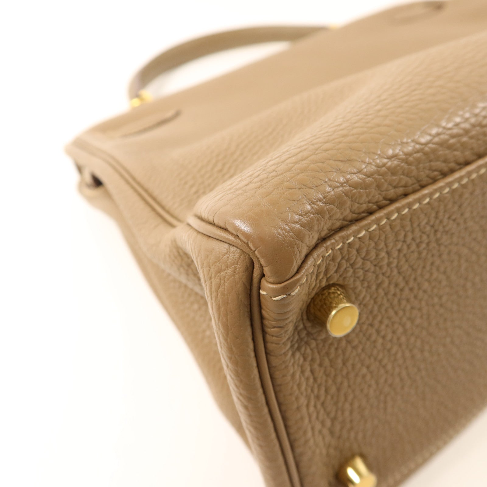 HERMES Togo皮革Kelly 32金扣手挽肩背兩用袋Etoupe