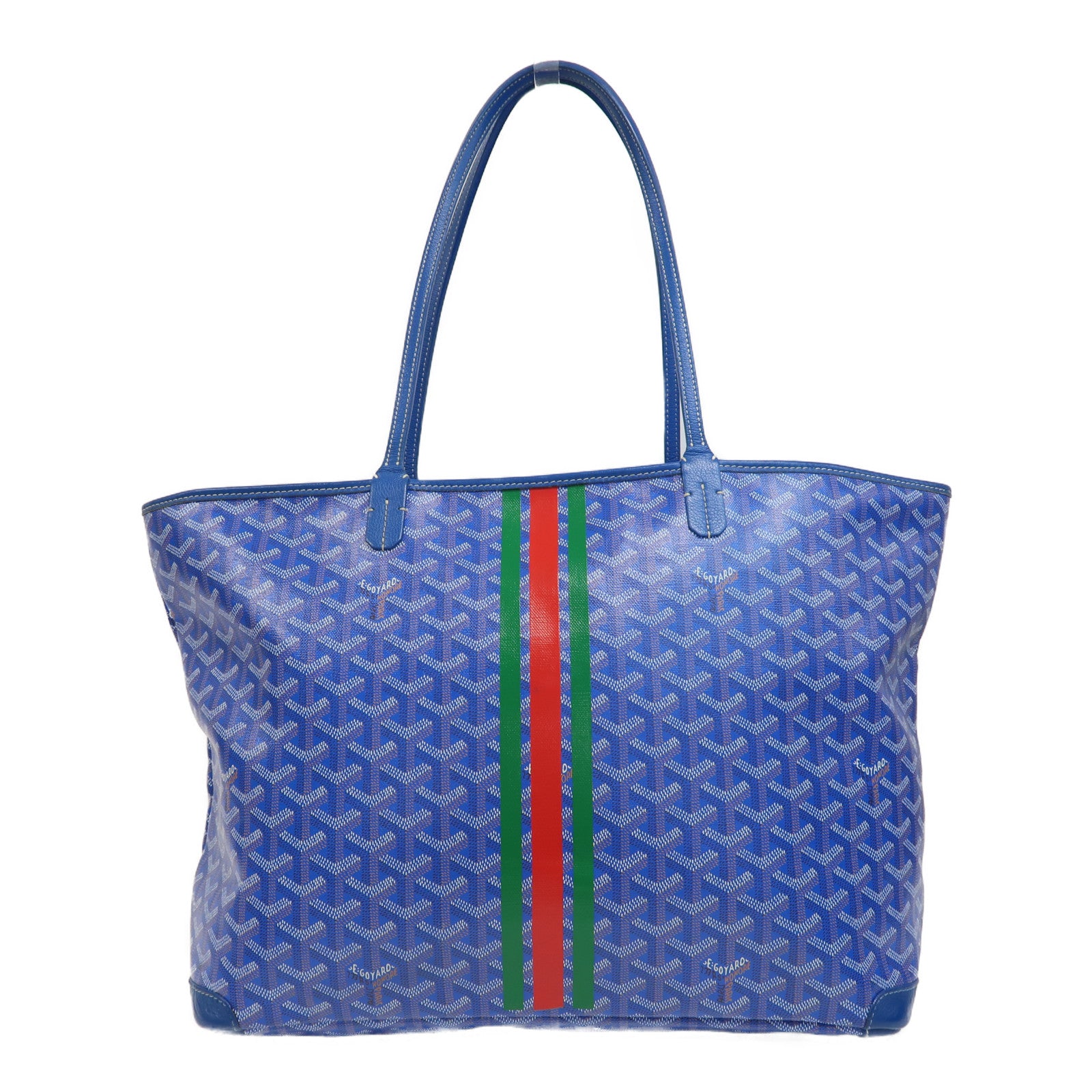 GOYARD 塗層帆布Artois銀扣肩背袋藍色