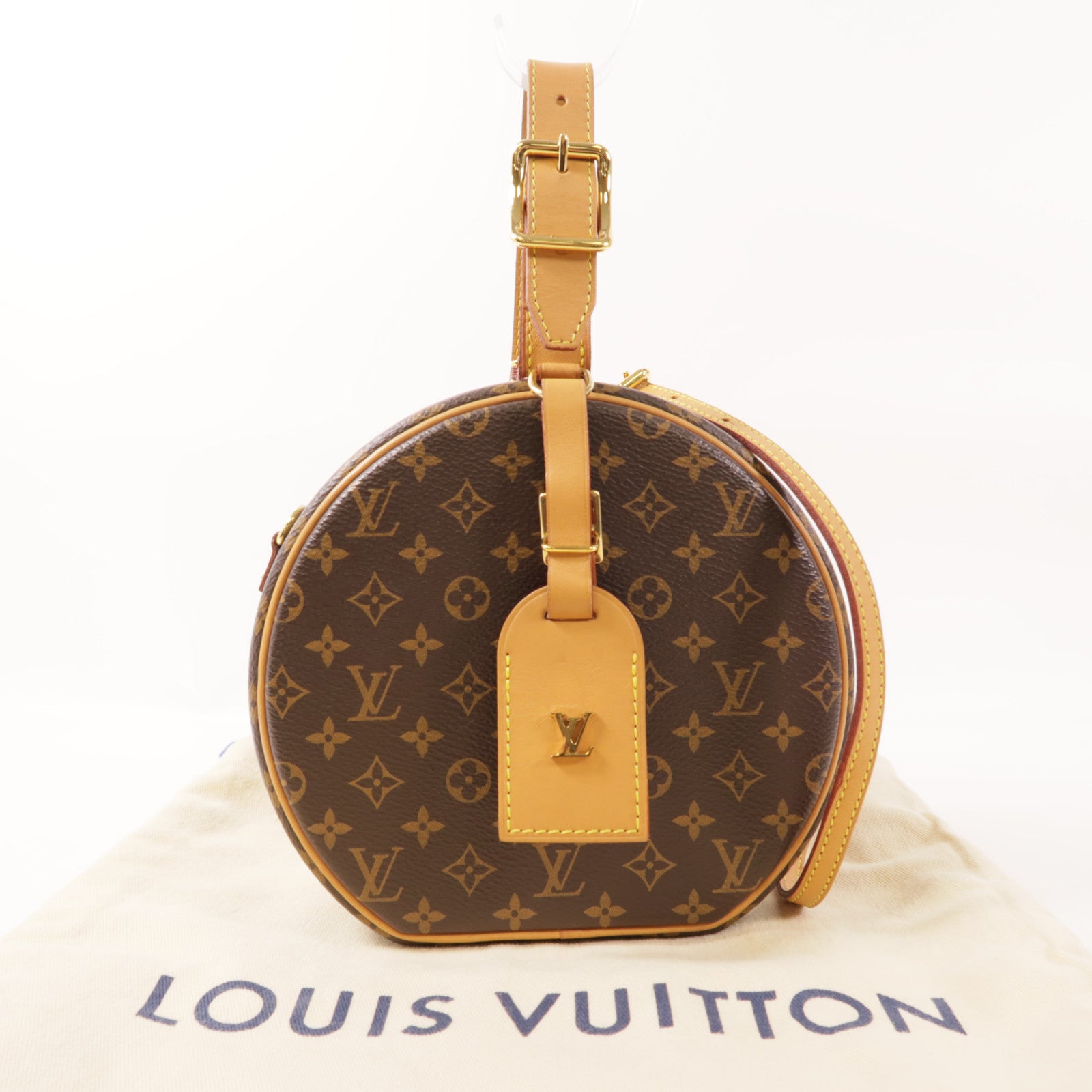 LOUIS VUITTON Monogram Petite Boite Chapeau金扣手挽肩背兩用袋