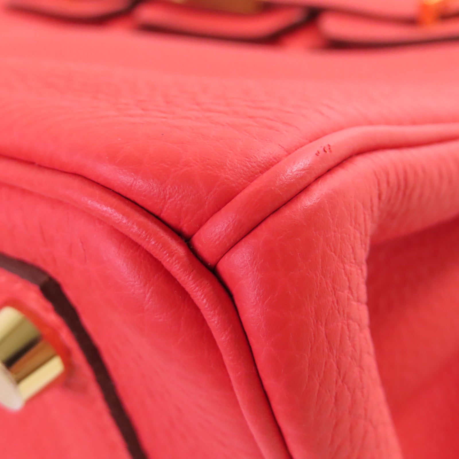 HERMES Togo皮革Birkin 25 Hand Bag金扣手挽袋2R Rouge Pivoine牡丹紅色