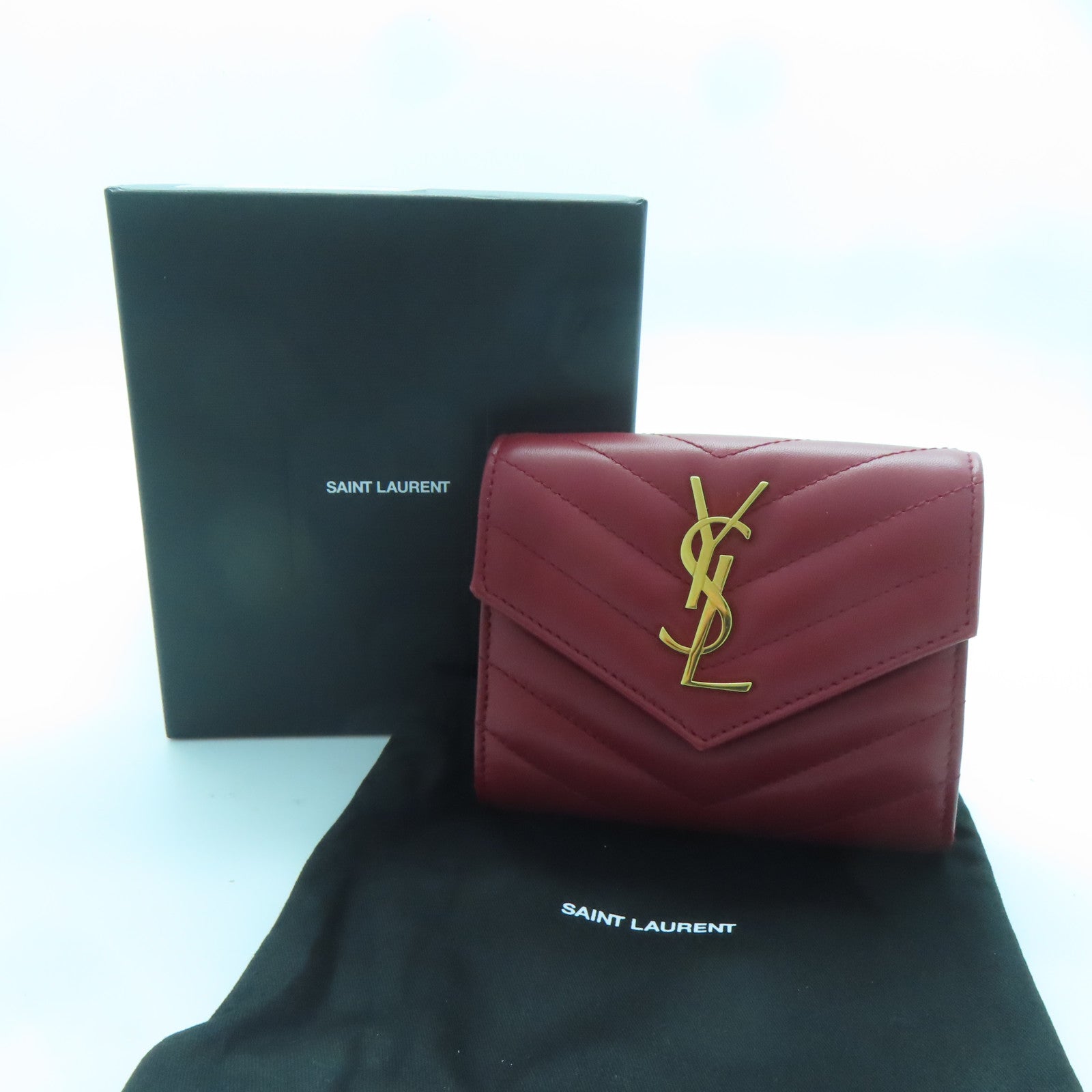 SAINT LAURENT【激減優惠】 羊皮皮革Wallet金扣錢包