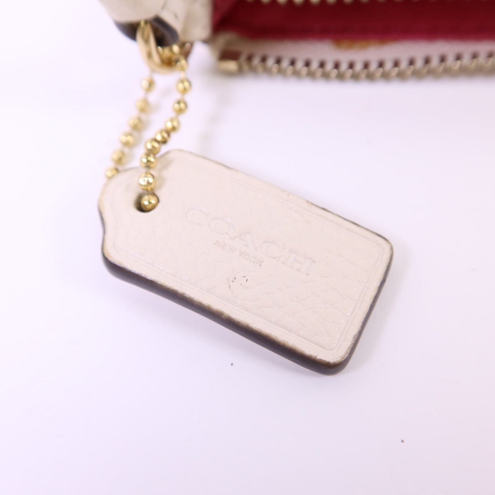 COACH 【激減優惠】牛皮皮革Pouch金扣小袋