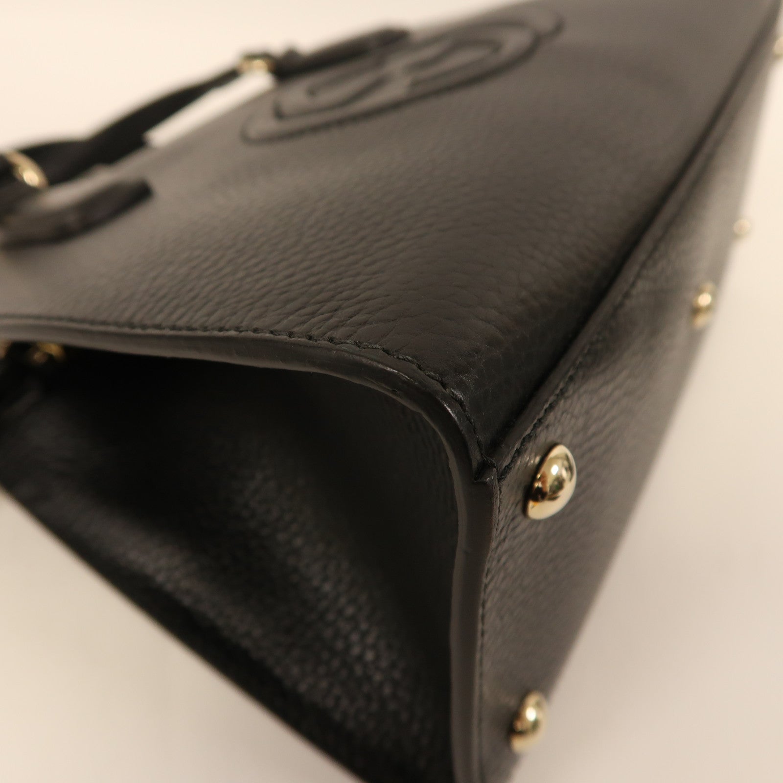 GUCCI 牛皮皮革2 Way Shoulder金扣手挽肩背兩用袋黑色
