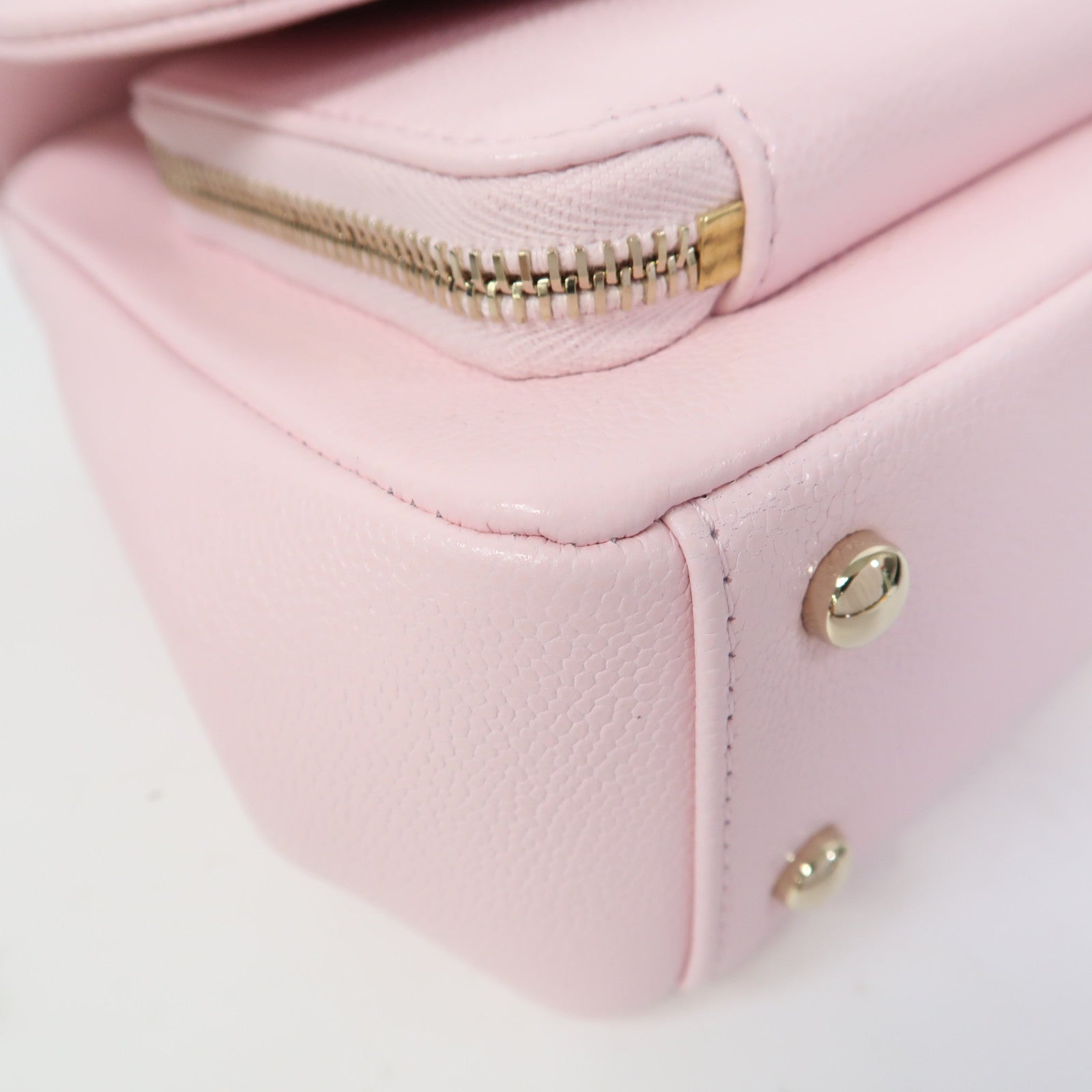 CHANEL 菱格Caviar皮革Business Affinity Chain Shoulder Bag金扣鏈帶手挽肩背兩用袋粉紅色