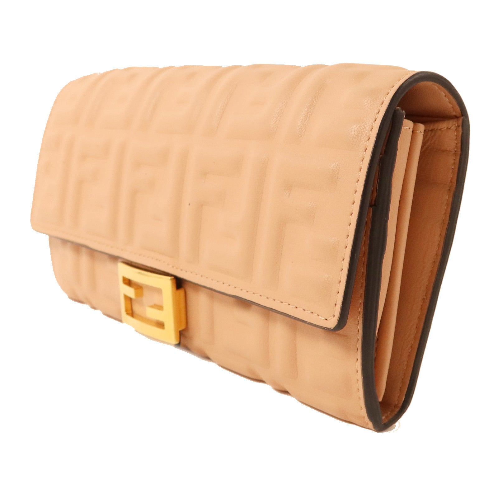 FENDI 羊皮皮革Baguette Continental Wallet金扣長錢包