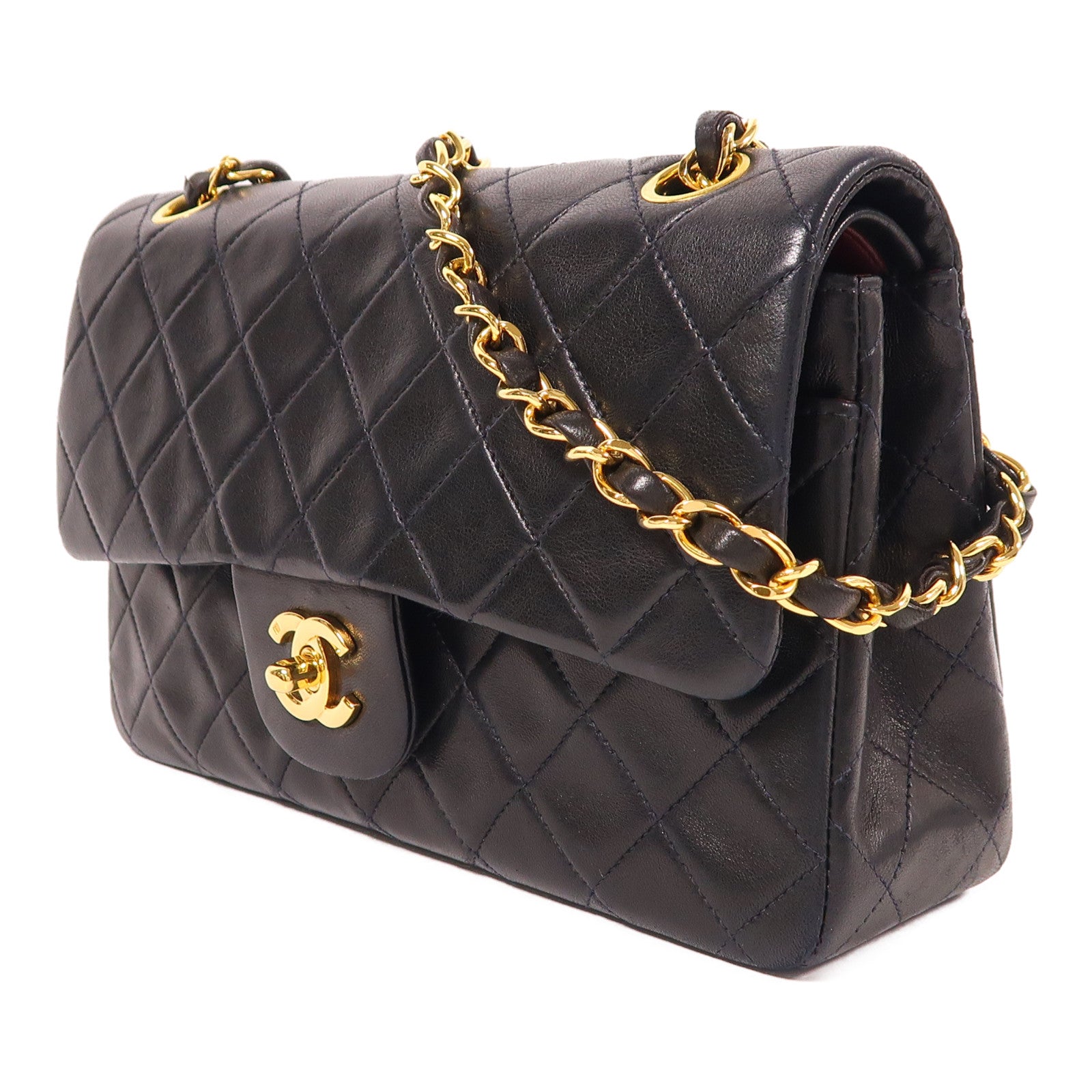 CHANEL 羊皮皮革Classic 23金扣鏈帶肩背袋