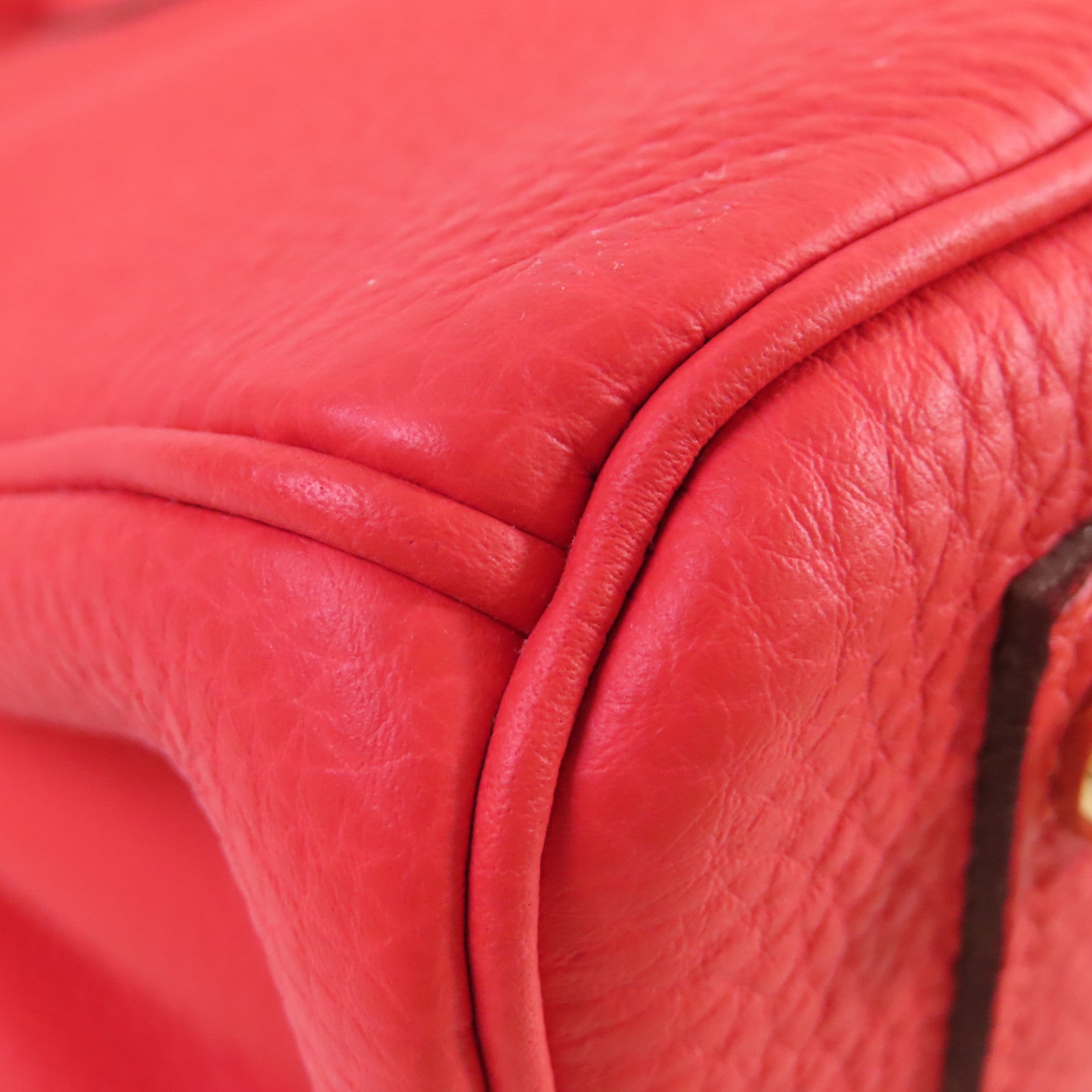 HERMES Togo皮革Birkin 25 Hand Bag金扣手挽袋2R Rouge Pivoine牡丹紅色