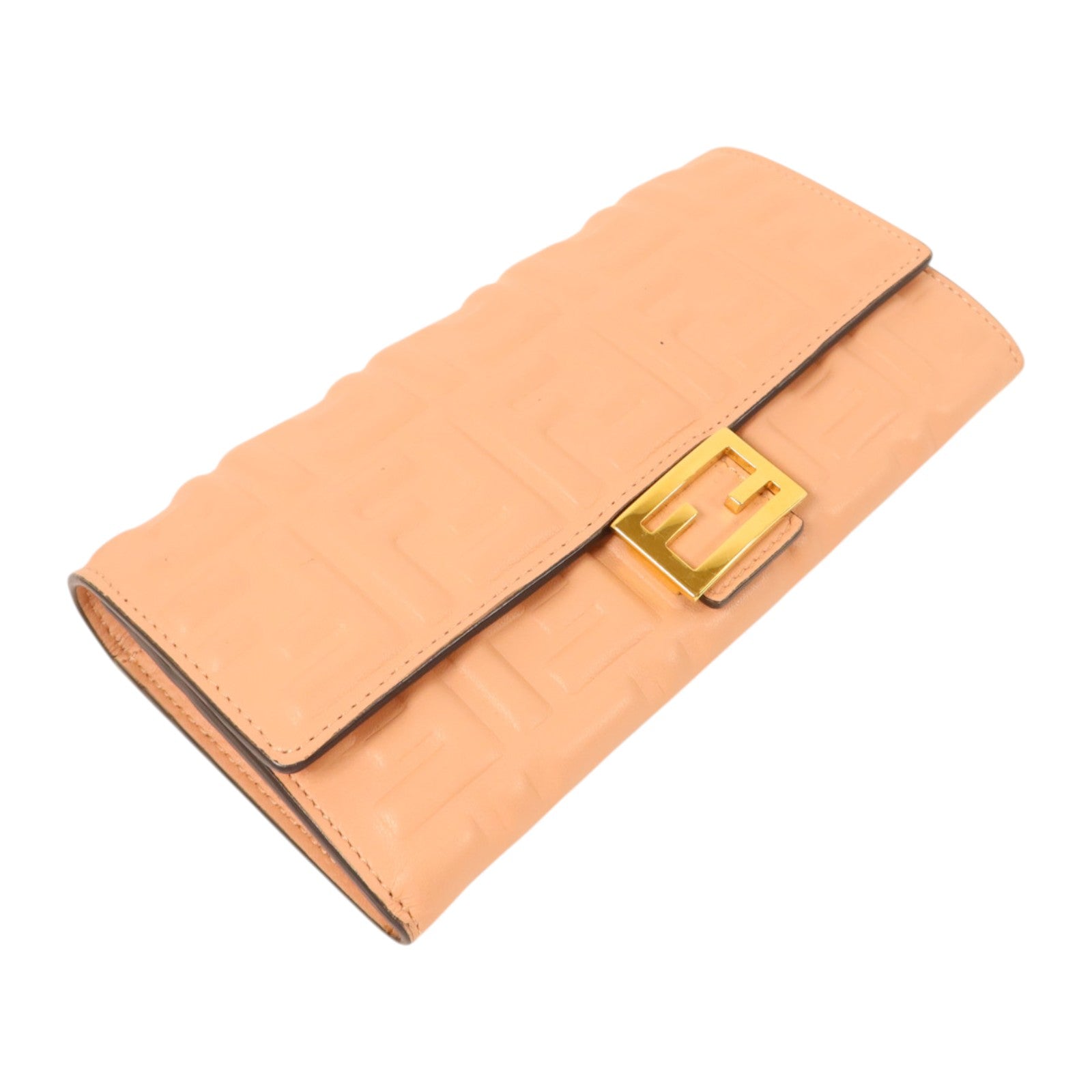 FENDI 羊皮皮革Baguette Continental Wallet金扣長錢包