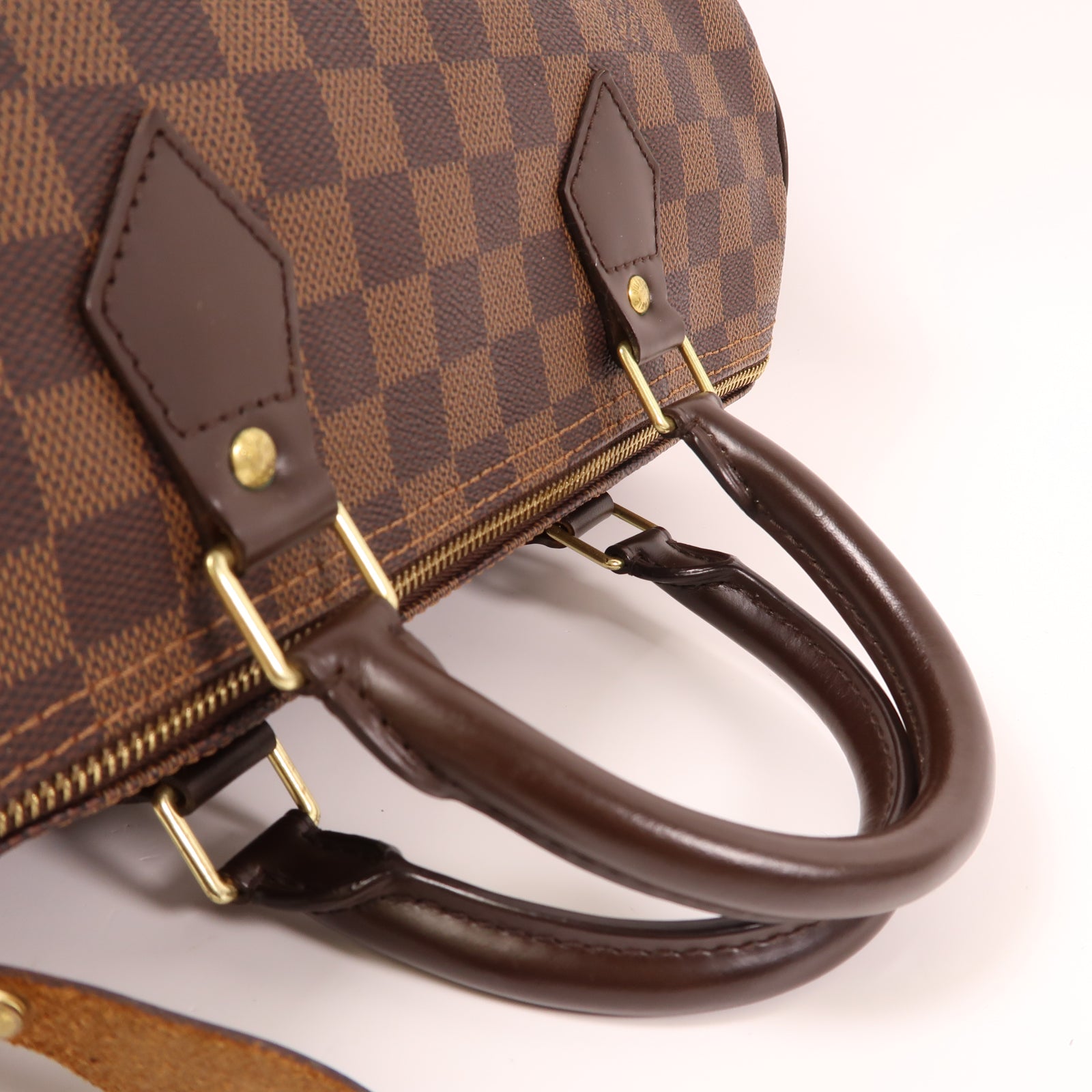 LOUIS VUITTON Damier Speedy 30金扣手挽袋啡色